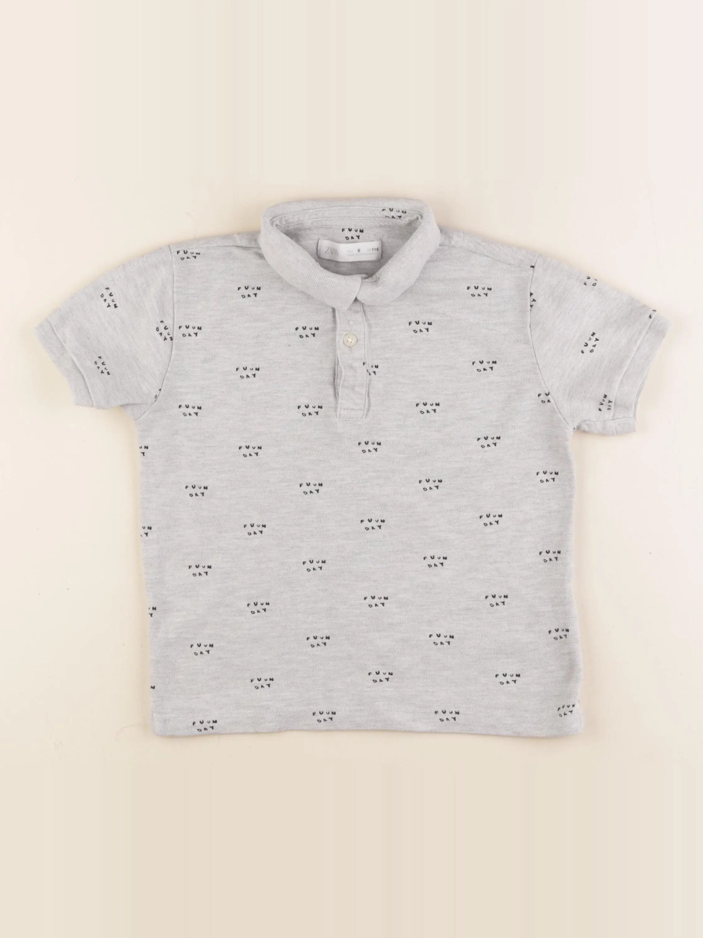Zara - polo gris - 6 ans