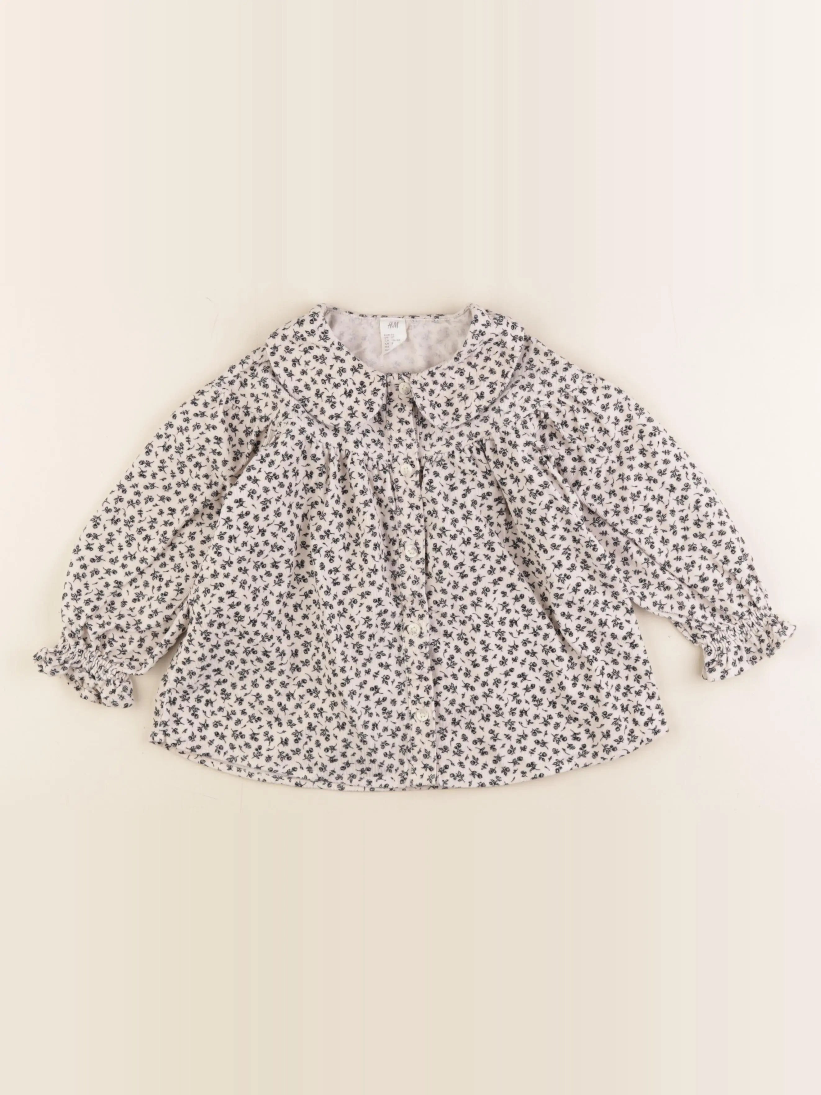 H&M - blouse beige, noir - 18/24 mois