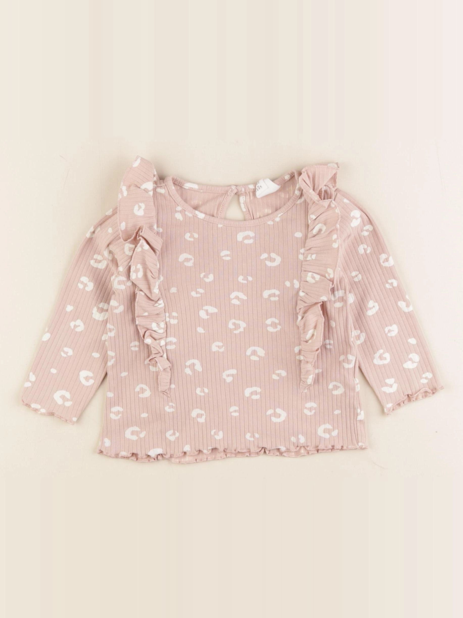 H&M - tee-shirt rose - 4/6 mois