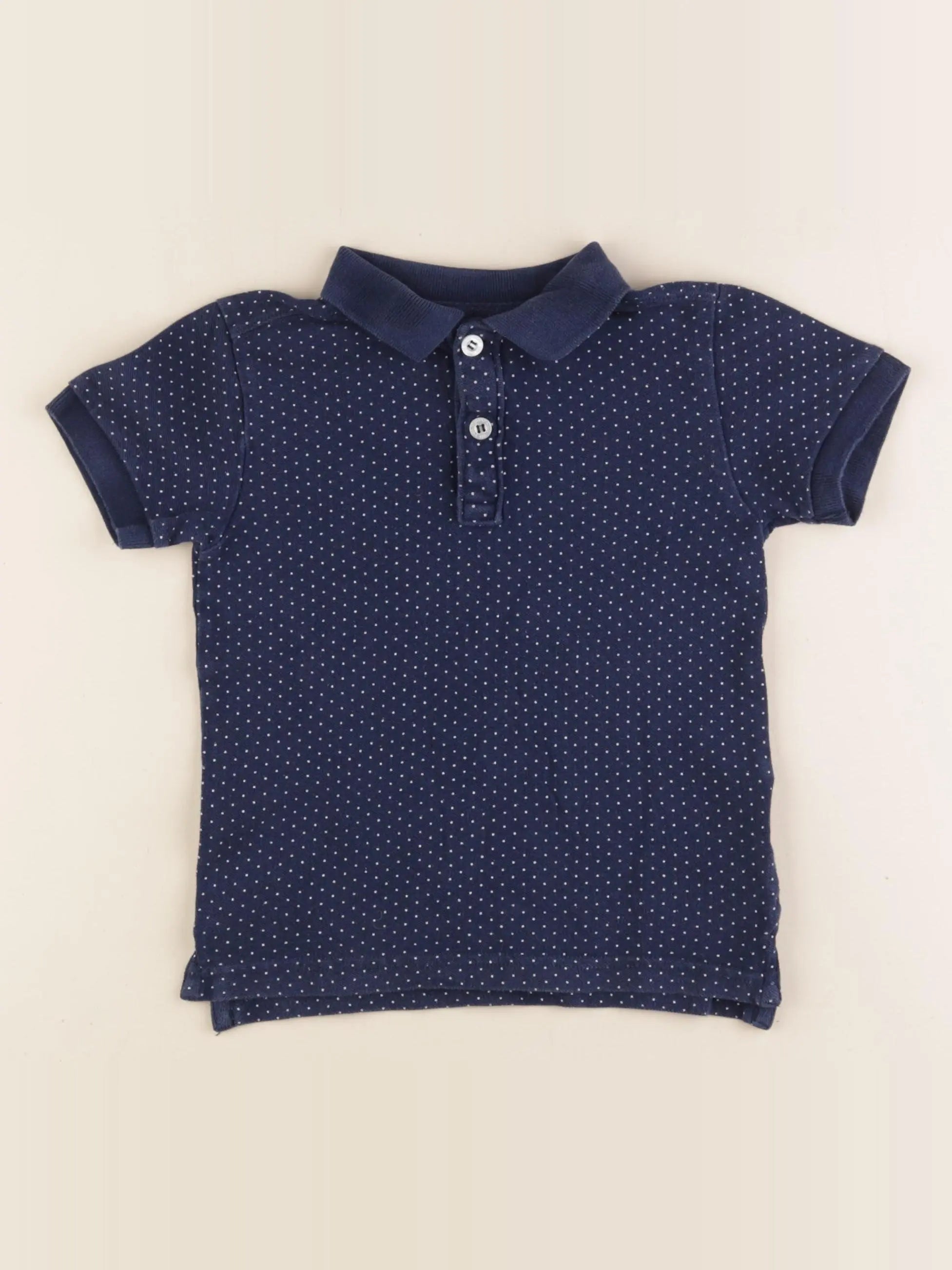 H&M - polo bleu - 2/4 ans