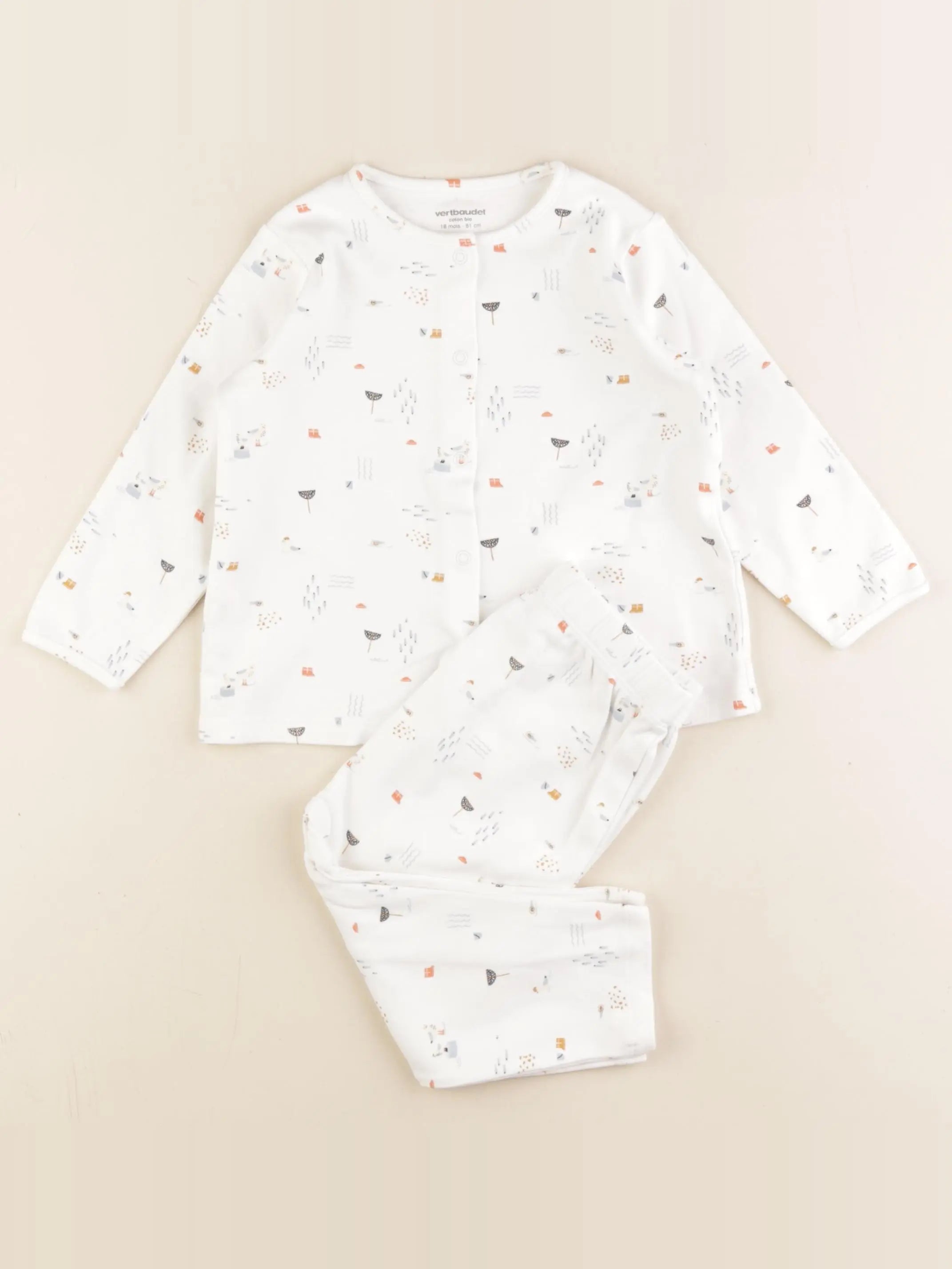 Vertbaudet - pyjama coton multicolore - 18 mois