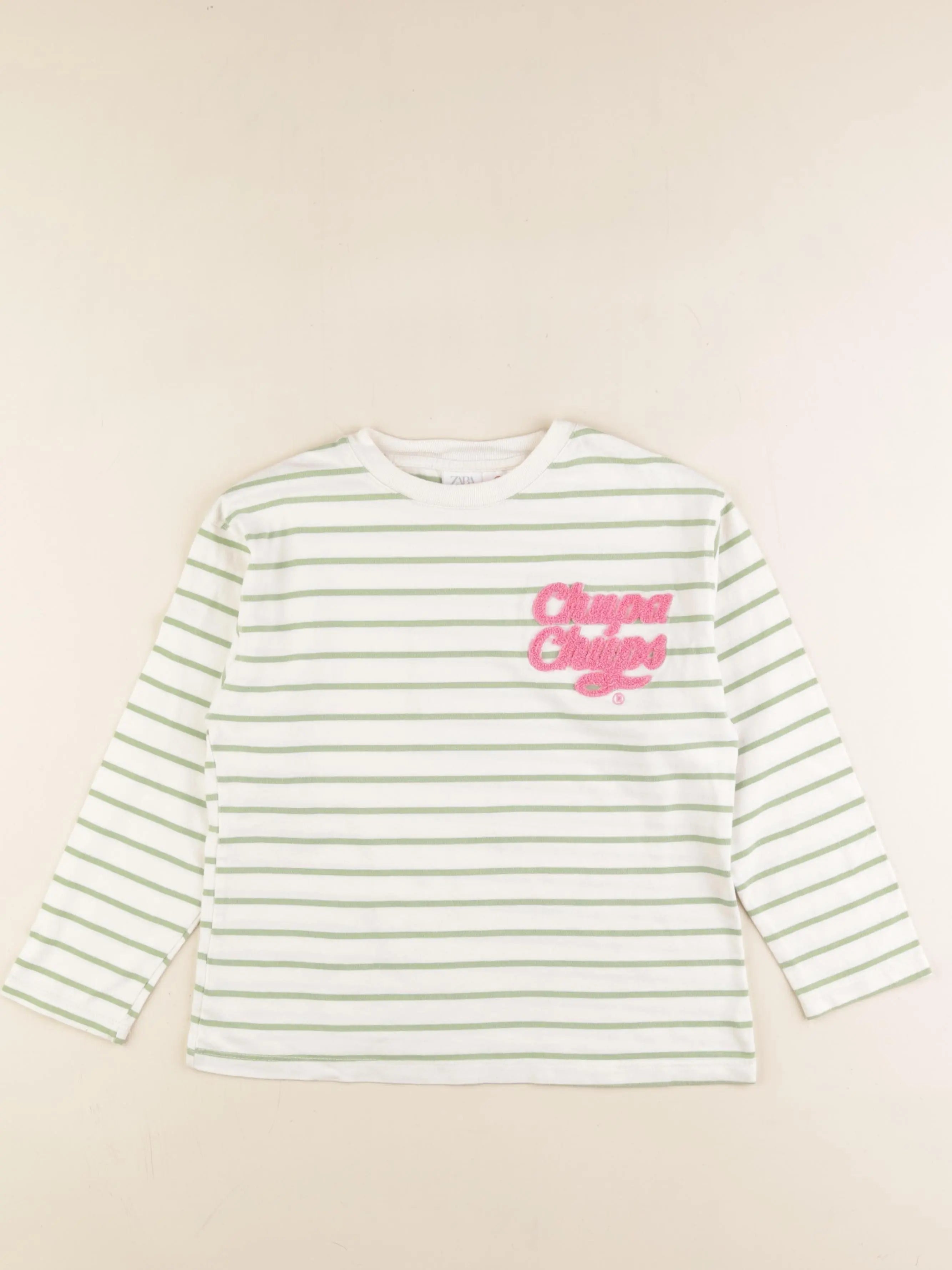 Zara - tee-shirt beige, vert - 8 ans