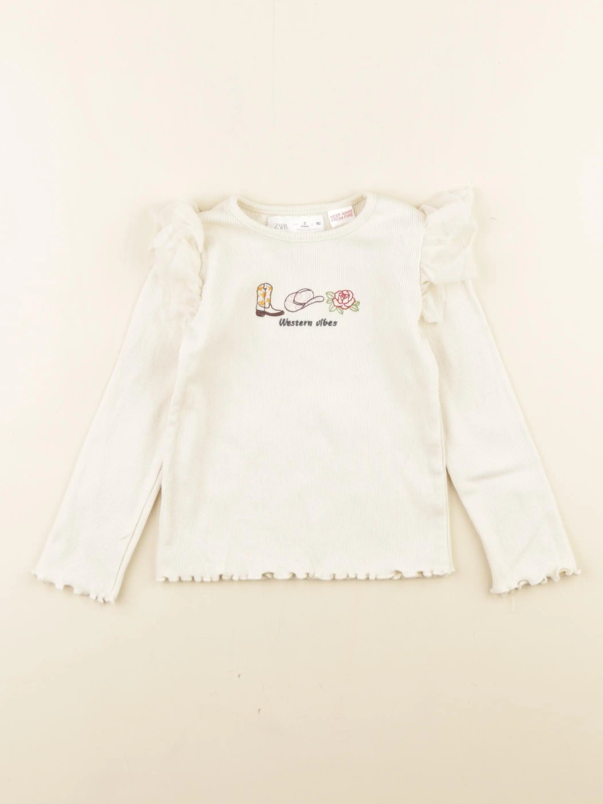 Zara - tee-shirt beige - 2 ans