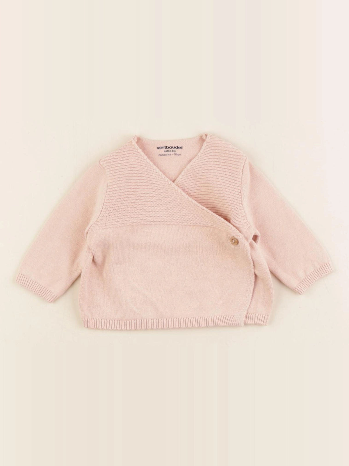 Vertbaudet - gilet rose - 0 mois