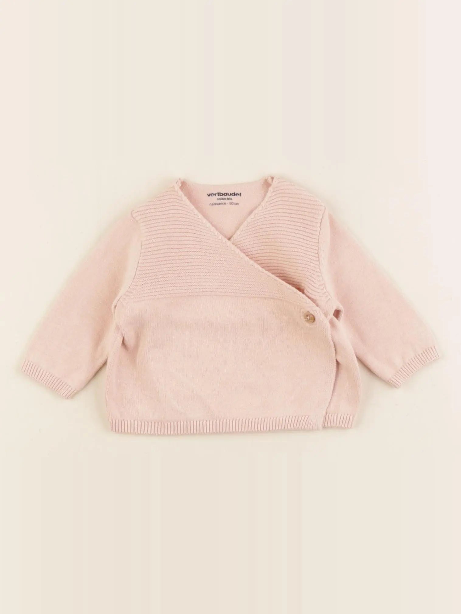 Vertbaudet - gilet rose - 0 mois