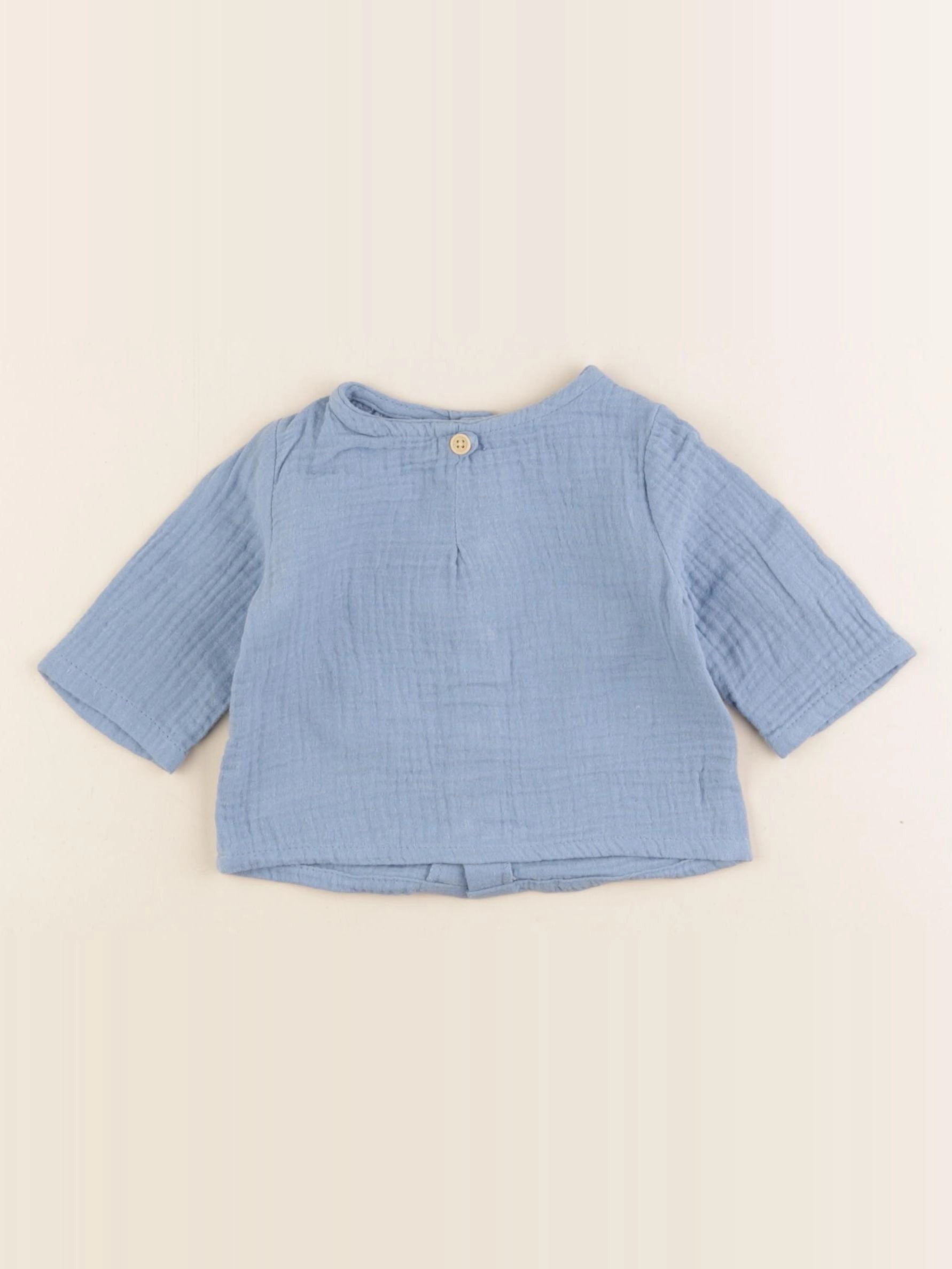 Vertbaudet - chemise bleu - 1 mois