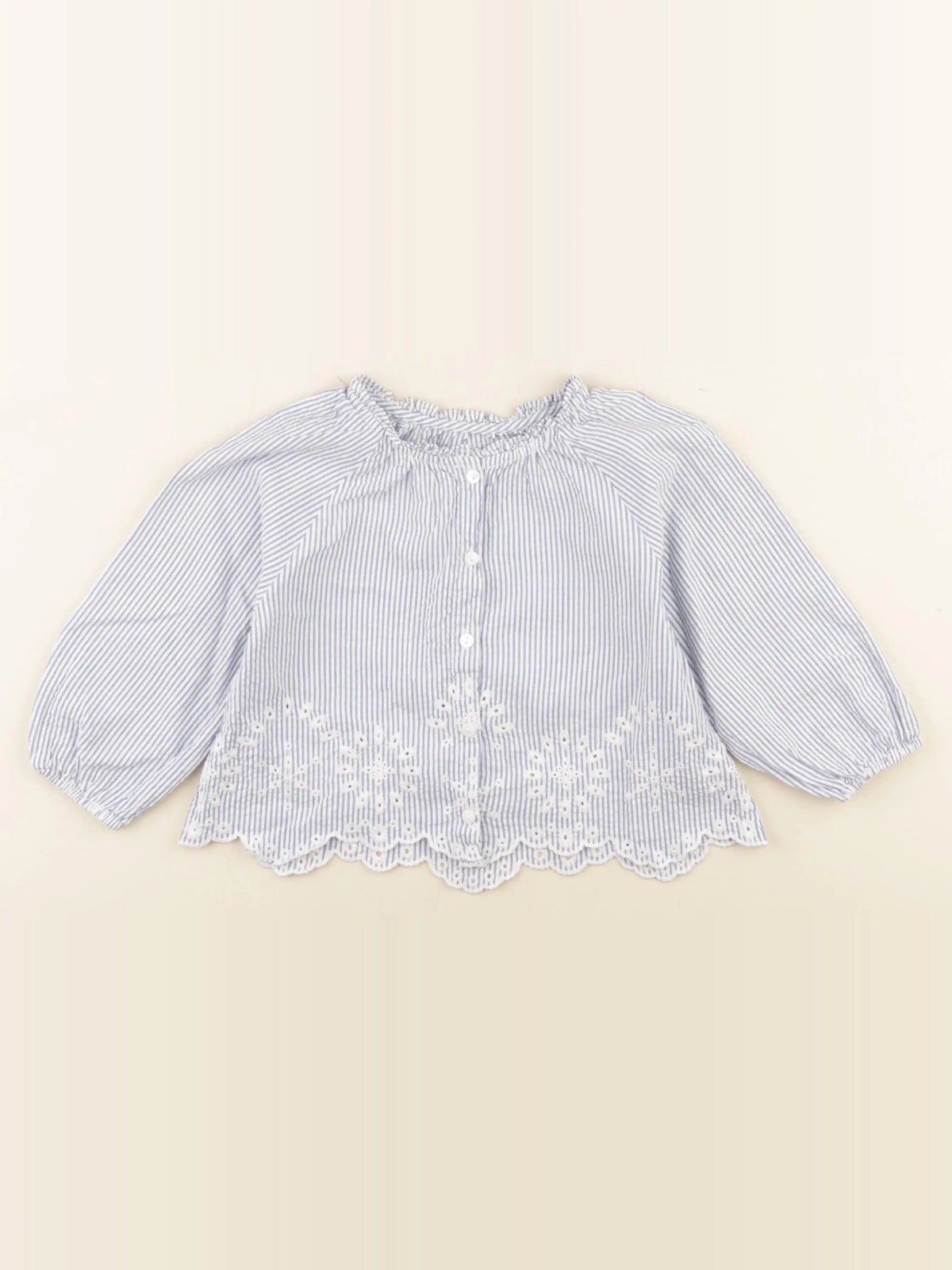 Zara - blouse blanc, bleu - 2 ans