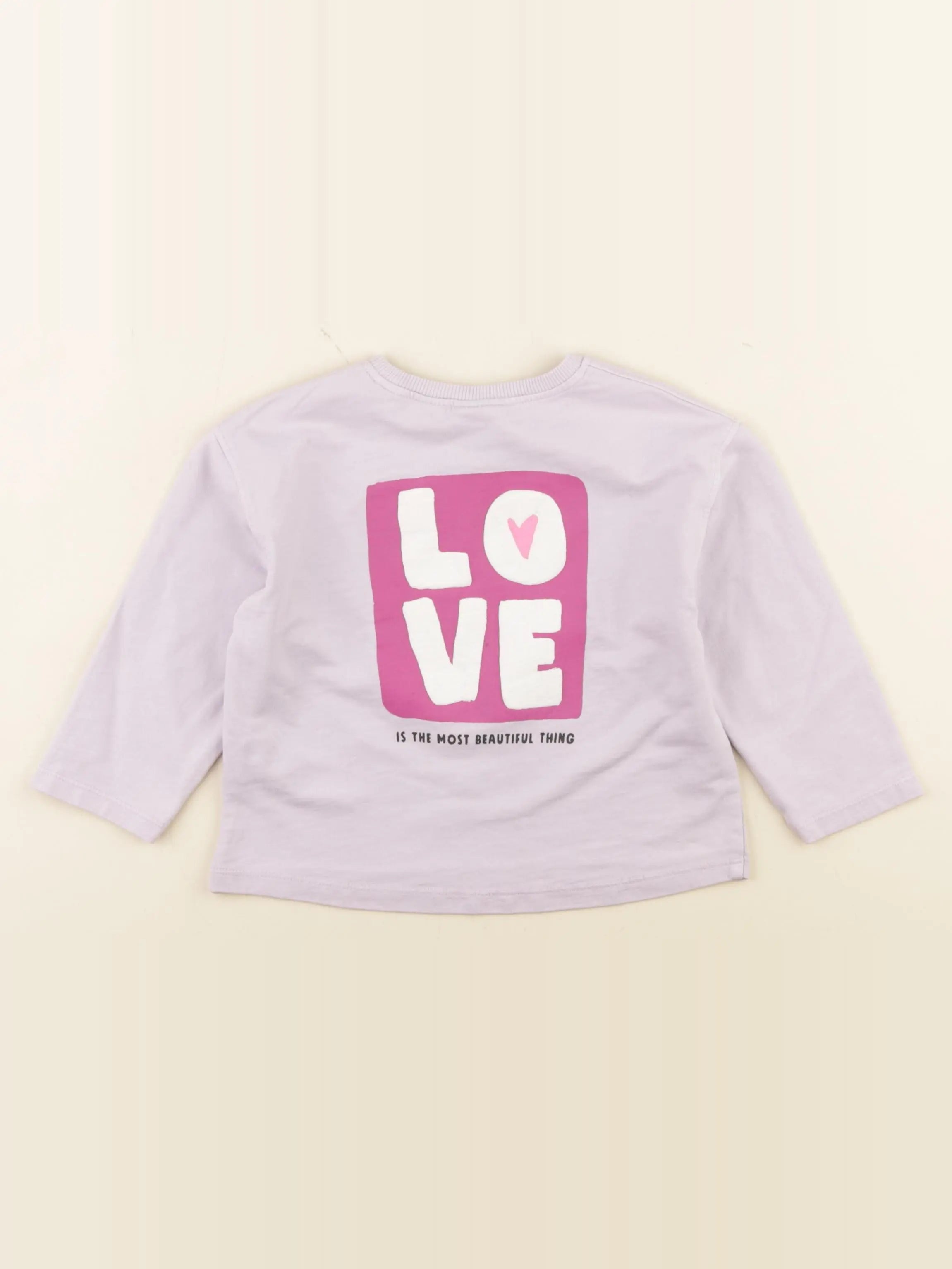 Zara - tee-shirt imprimé au dos violet - 12/18 mois