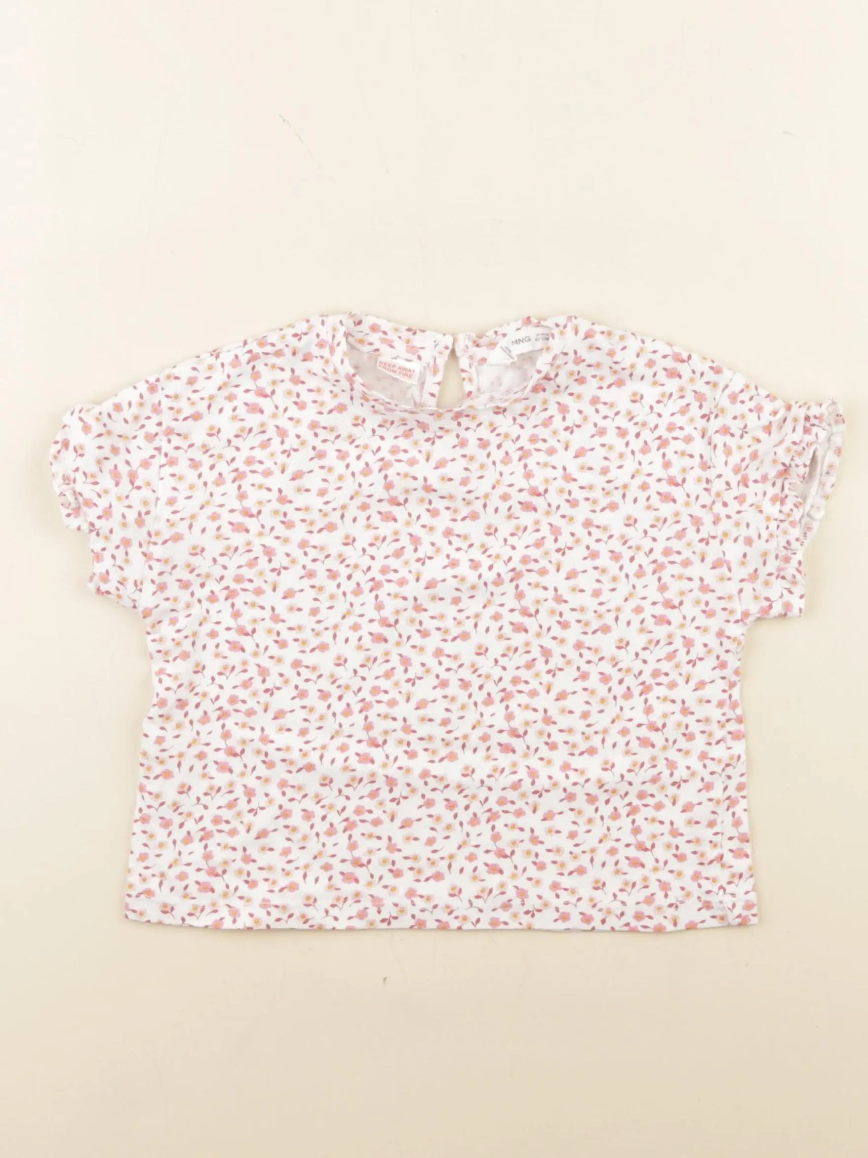Mango - tee-shirt rose, blanc - 18/24 mois