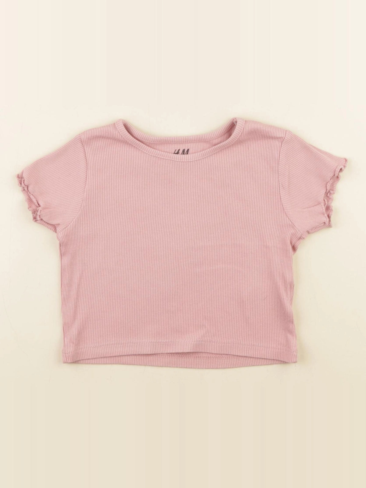 H&M - tee-shirt court rose - 18/24 mois