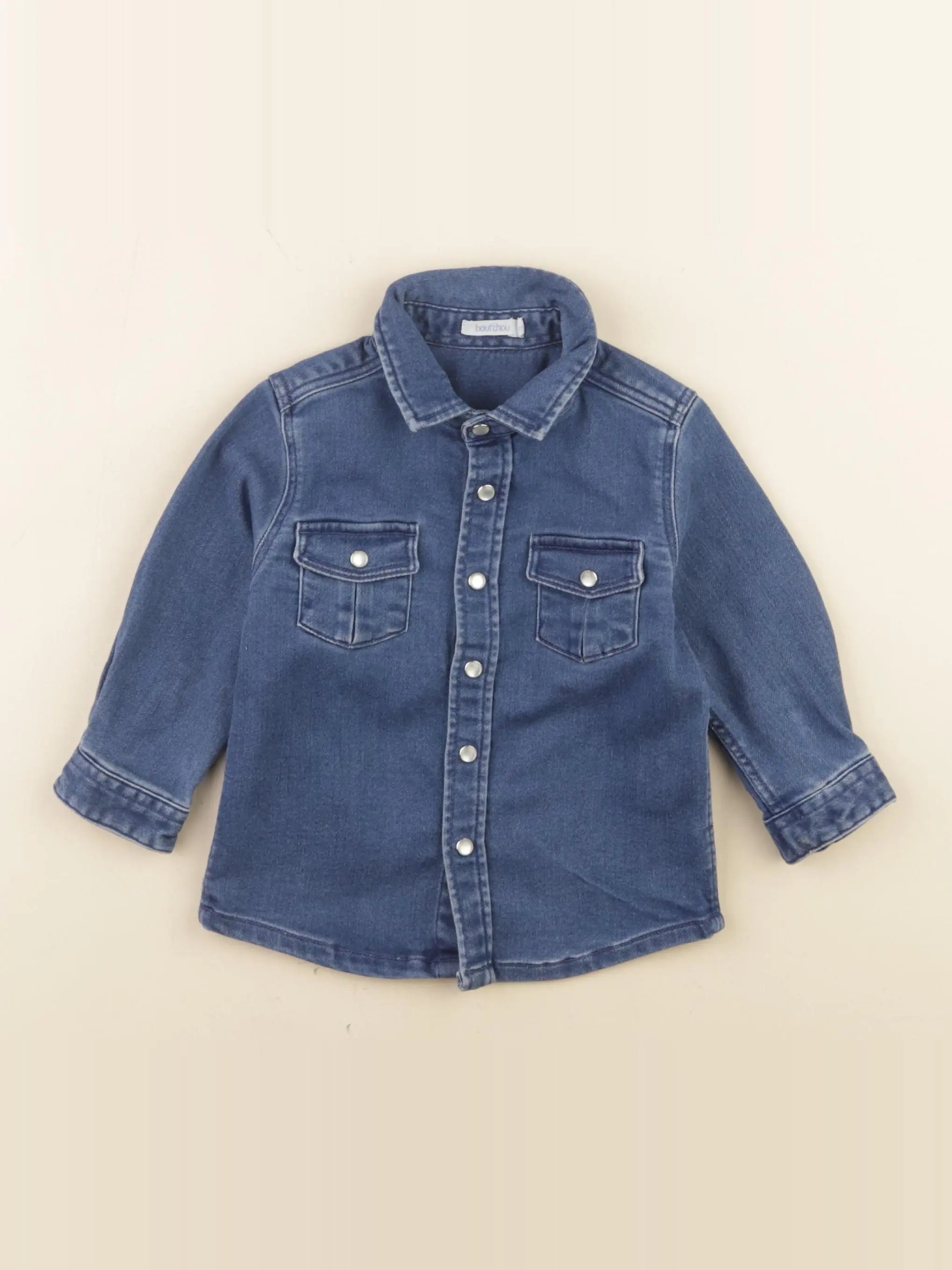 Boutchou - chemise bleu - 12 mois