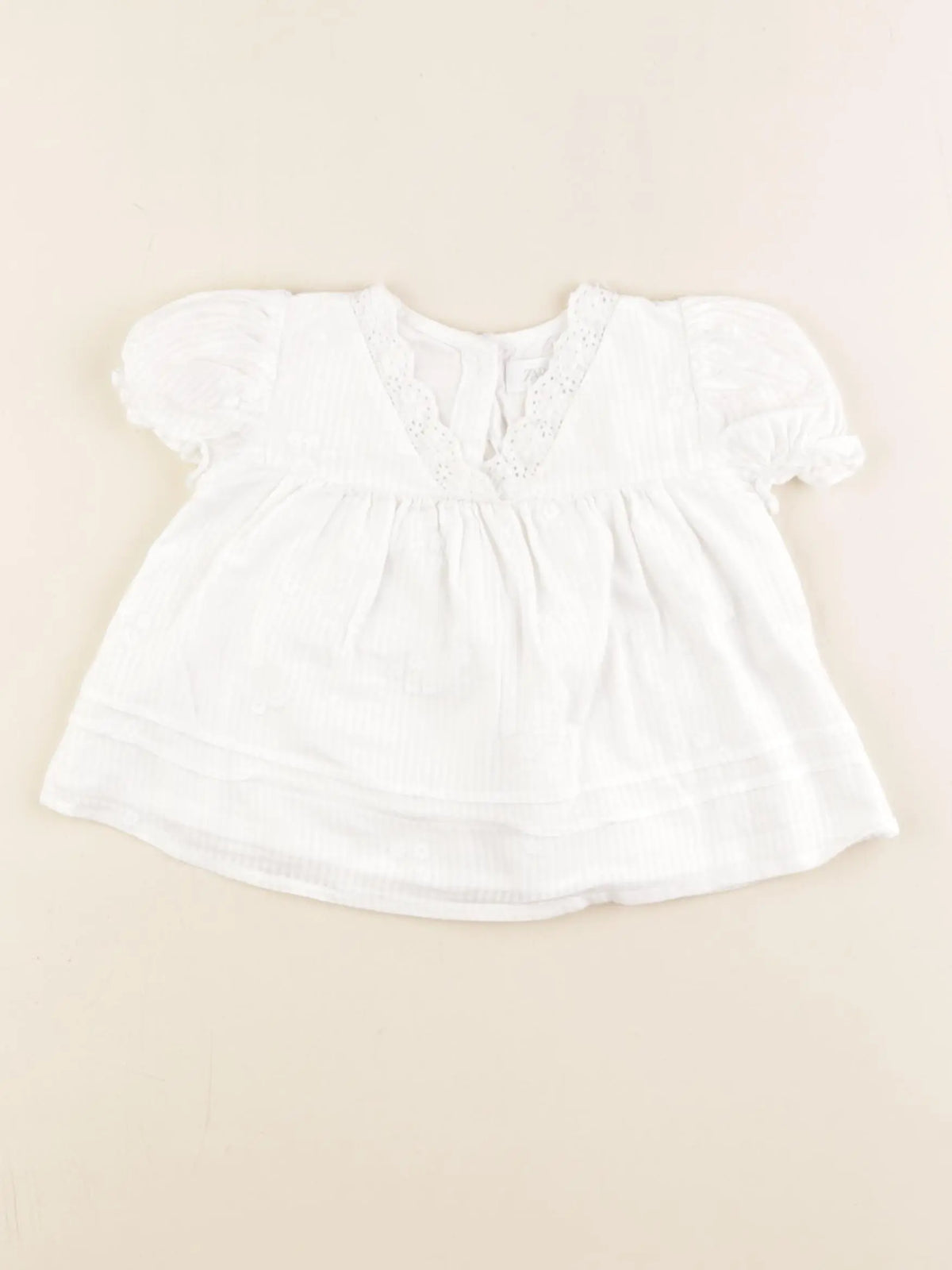 Zara - blouse blanc - 6/9 mois