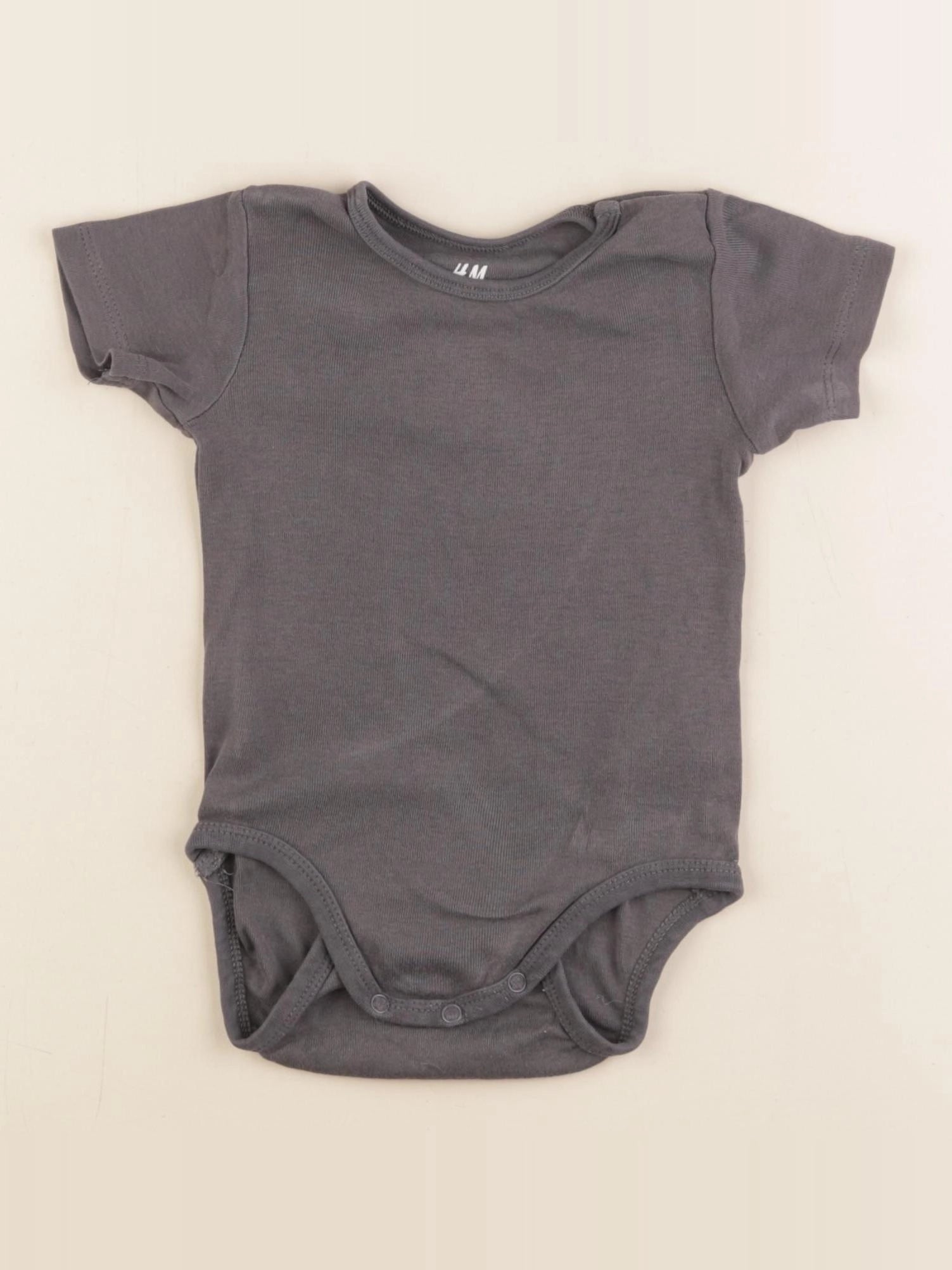 H&M - body gris - 6/9 mois