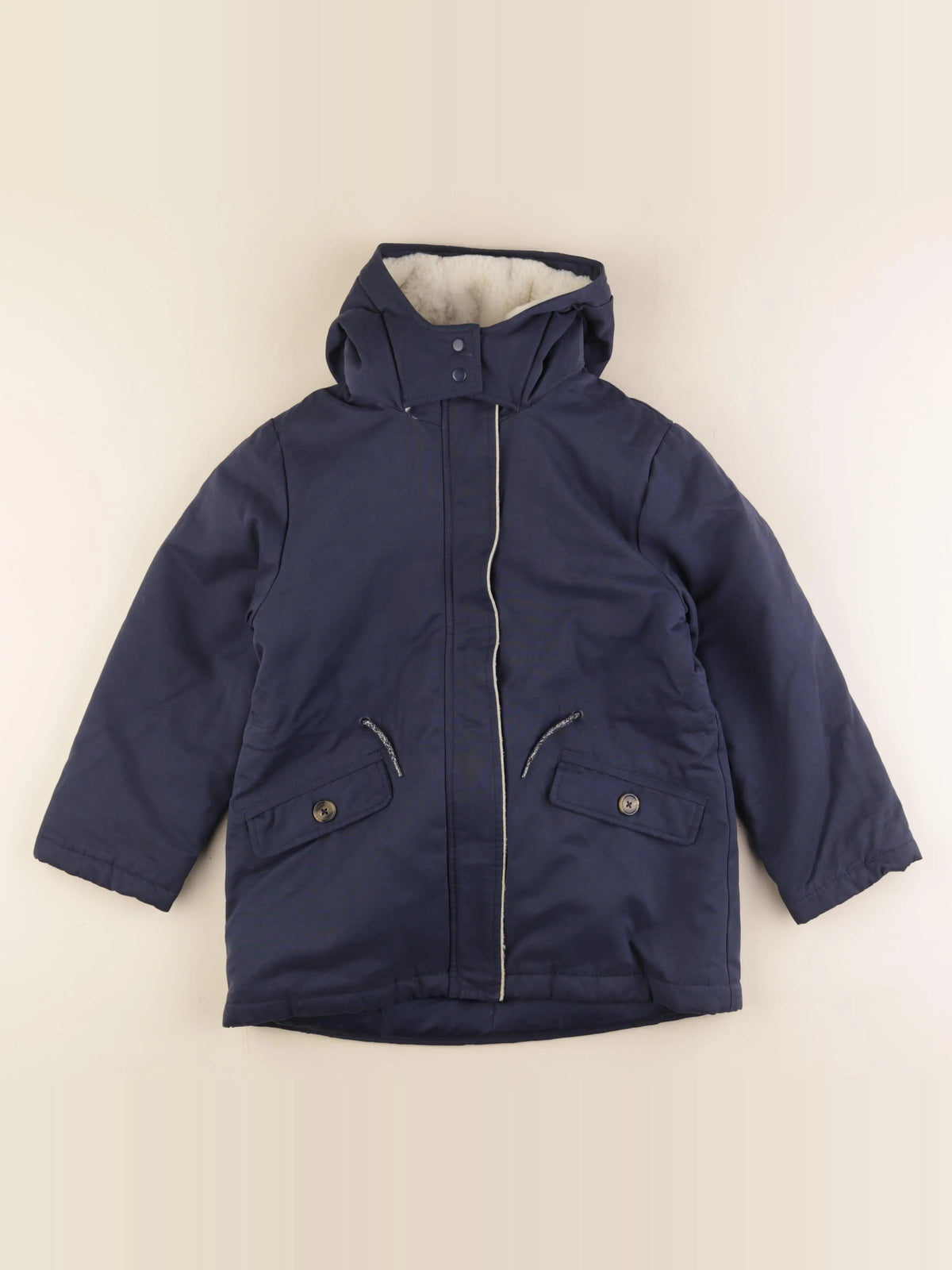Vertbaudet - parka bleu, or - 9 ans