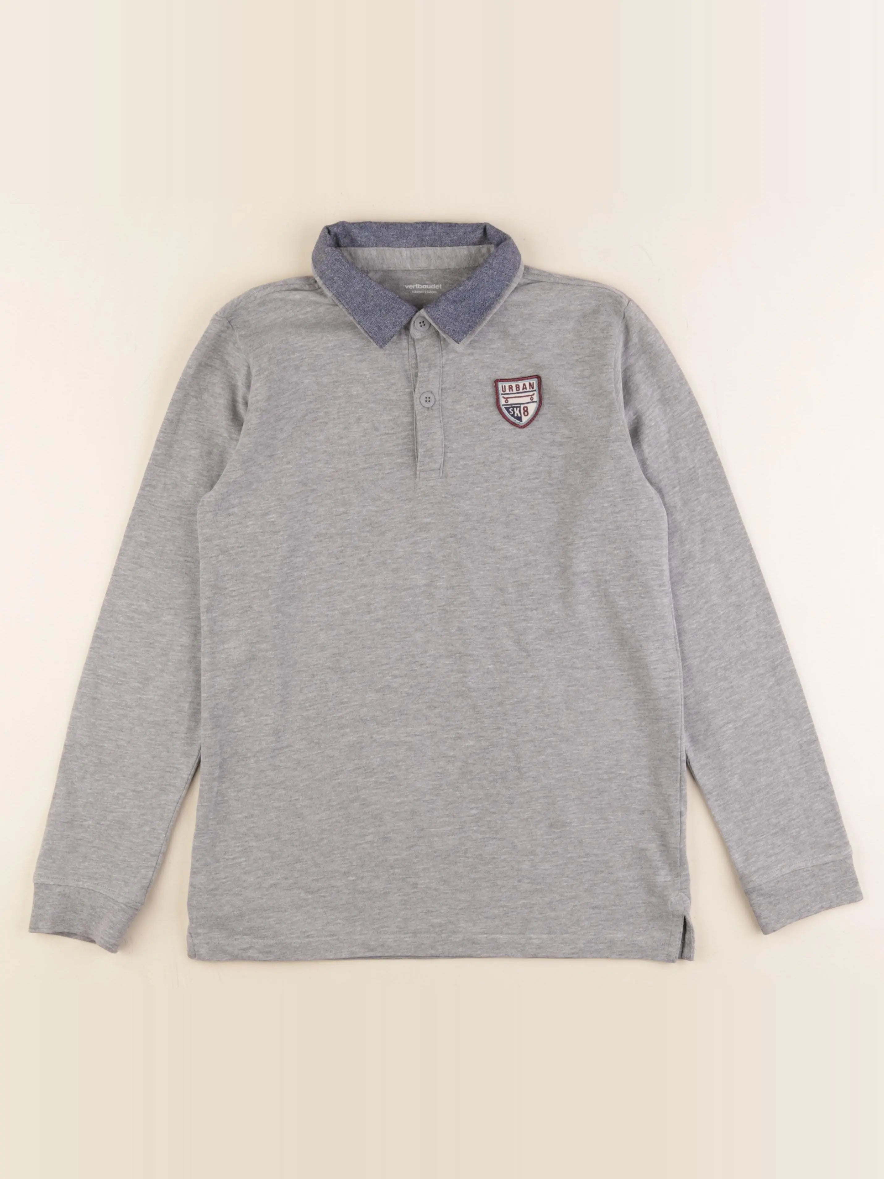Vertbaudet - polo bleu, gris - 12 ans