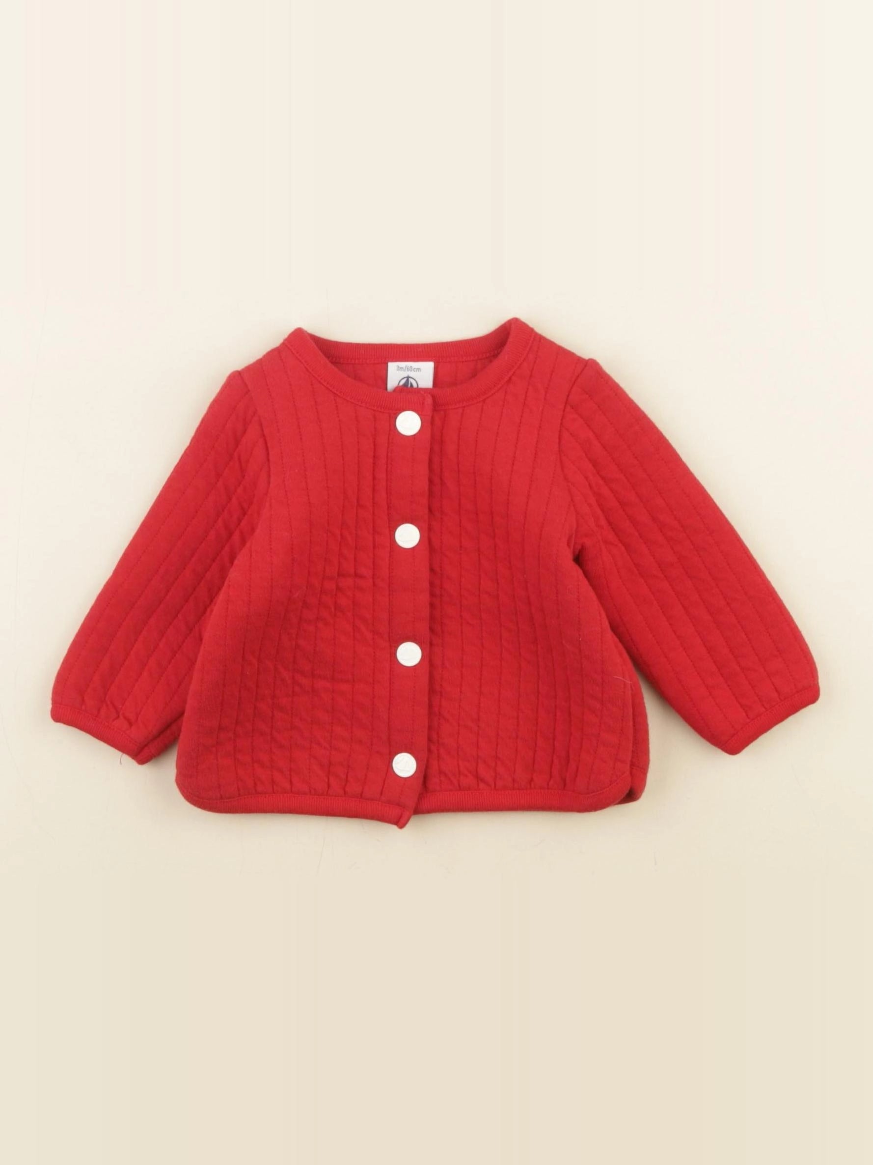 Petit Bateau - sweat rouge - 3 mois