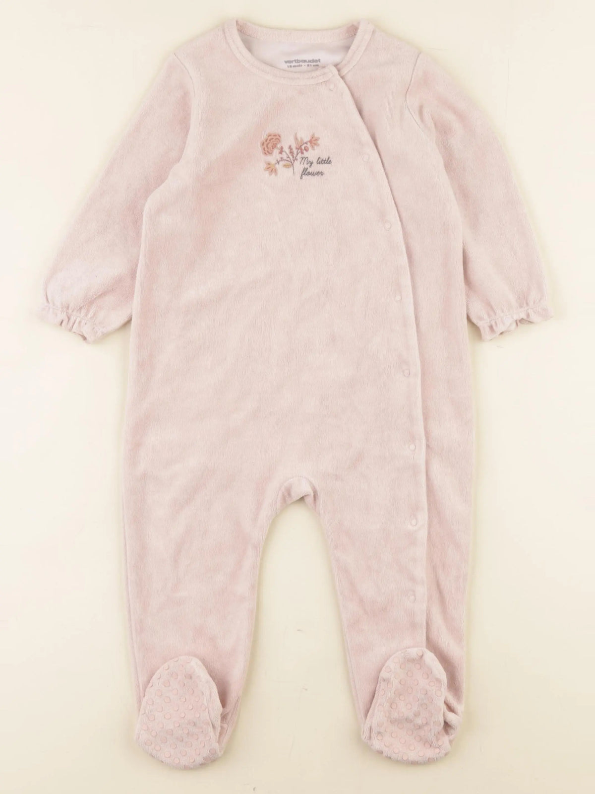 Vertbaudet - pyjama velours rose - 18 mois