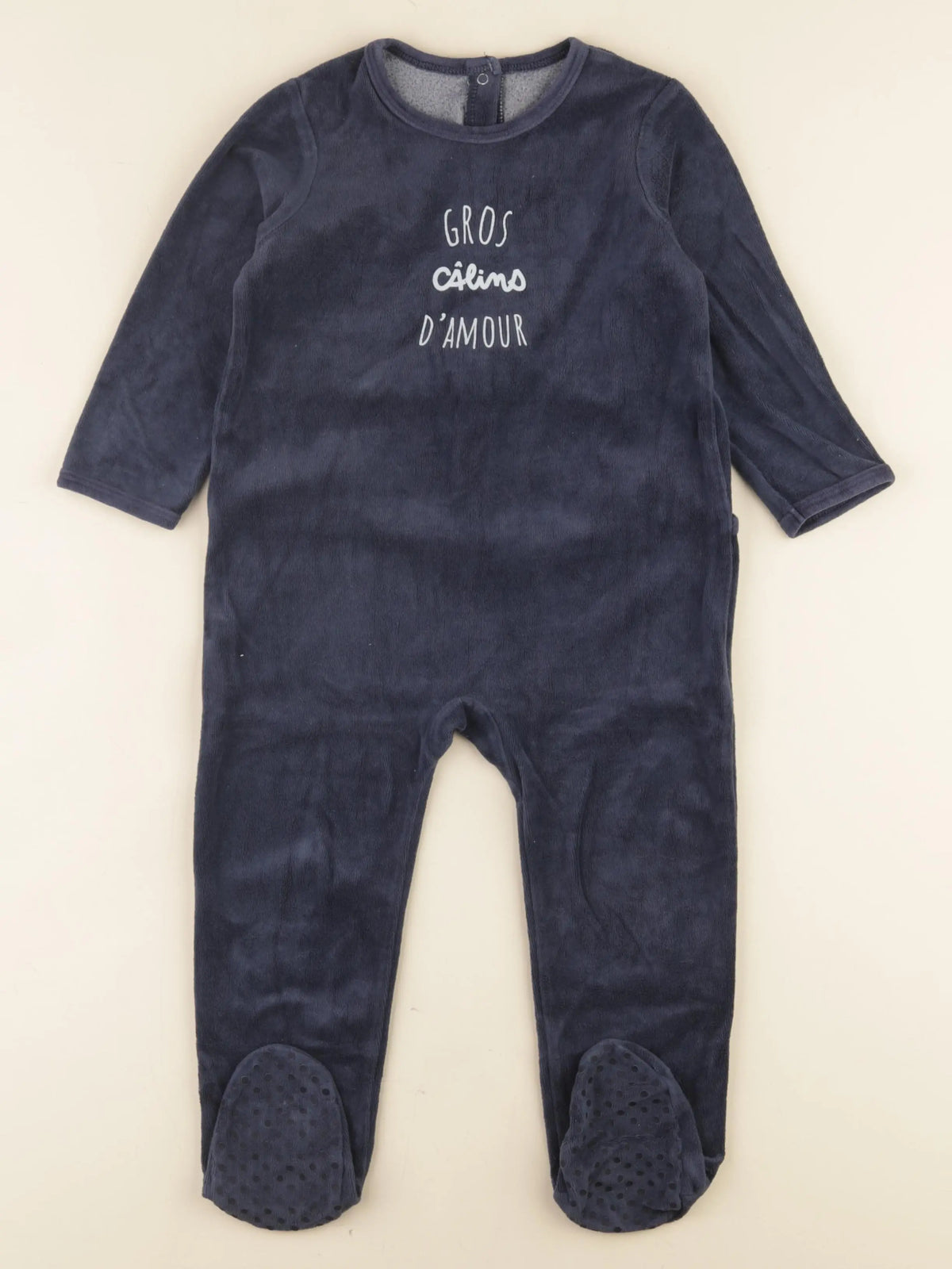 Vertbaudet - pyjama velours bleu - 3 ans