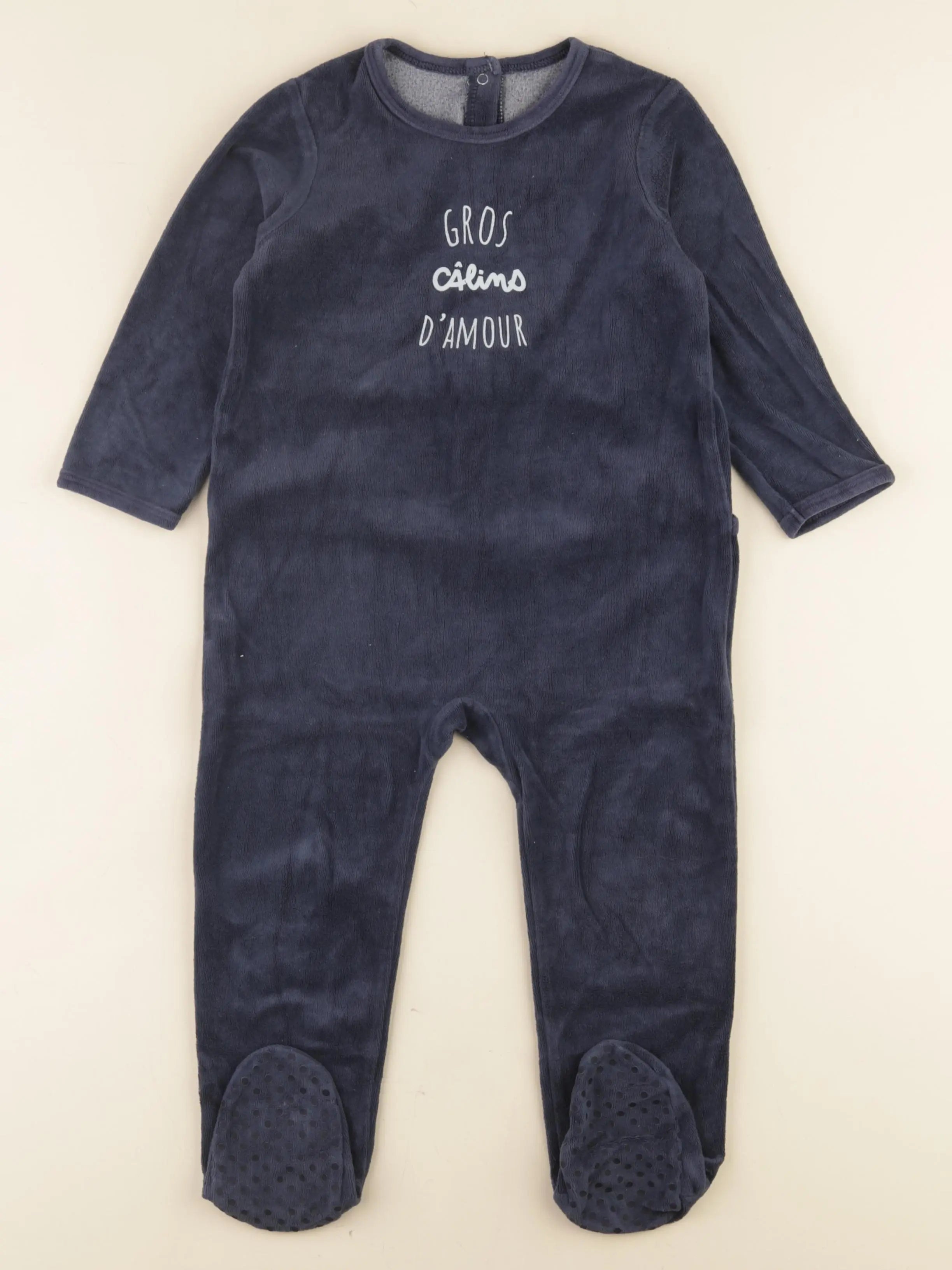 Vertbaudet - pyjama velours bleu - 3 ans