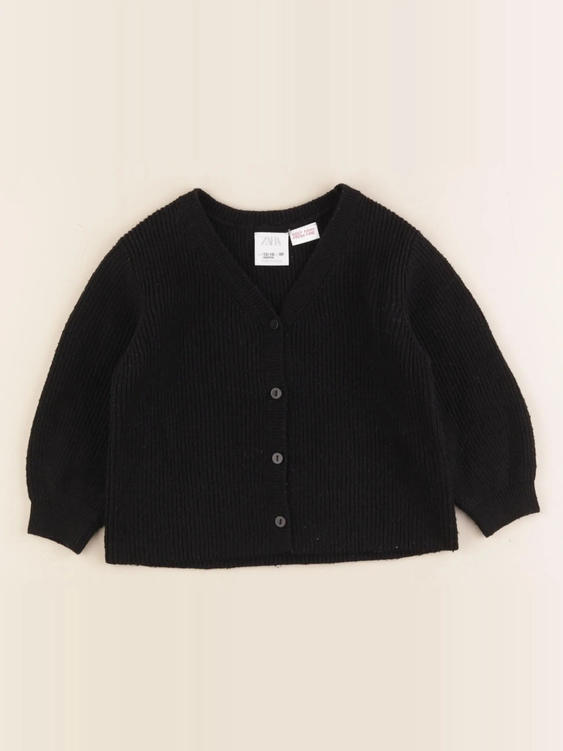 Zara - gilet noir - 12/18 mois