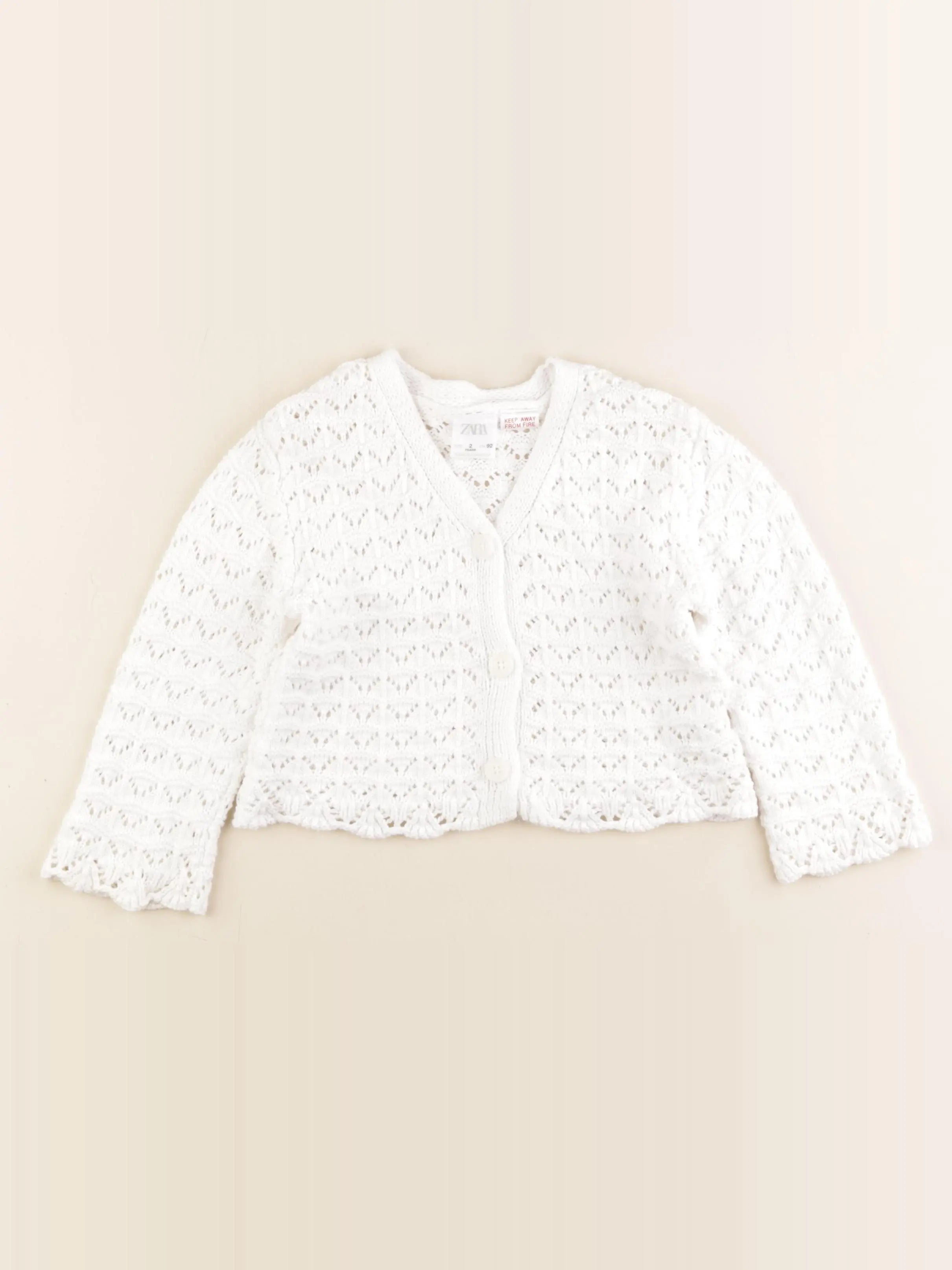 Zara - gilet blanc - 2 ans