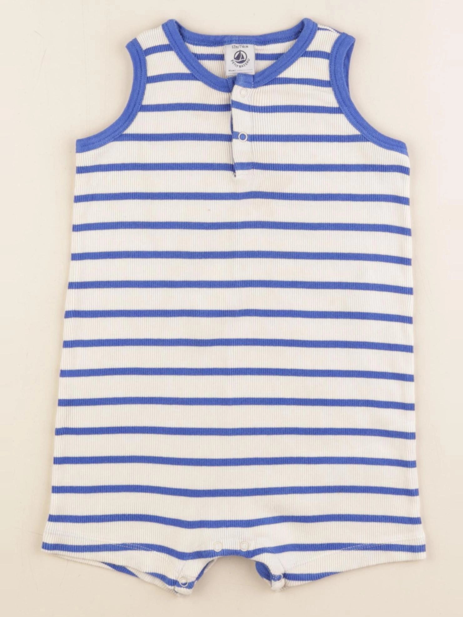 Petit Bateau - combinaison bleu - 12 mois