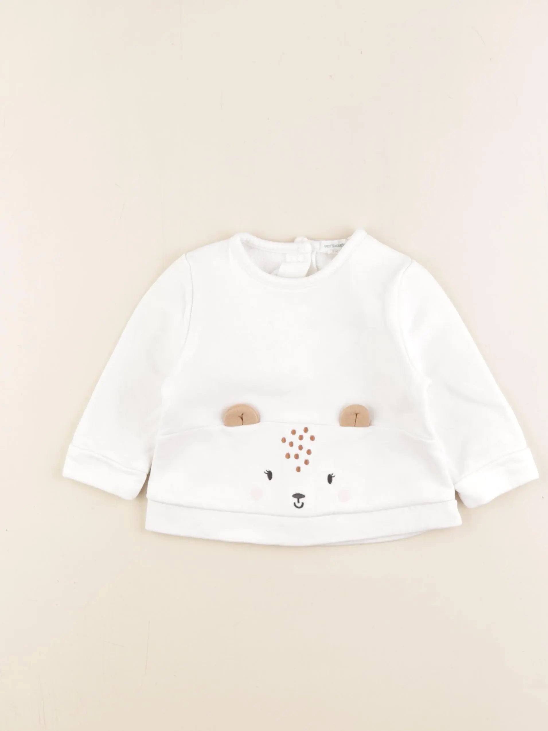 Vertbaudet - sweat blanc - 6 mois