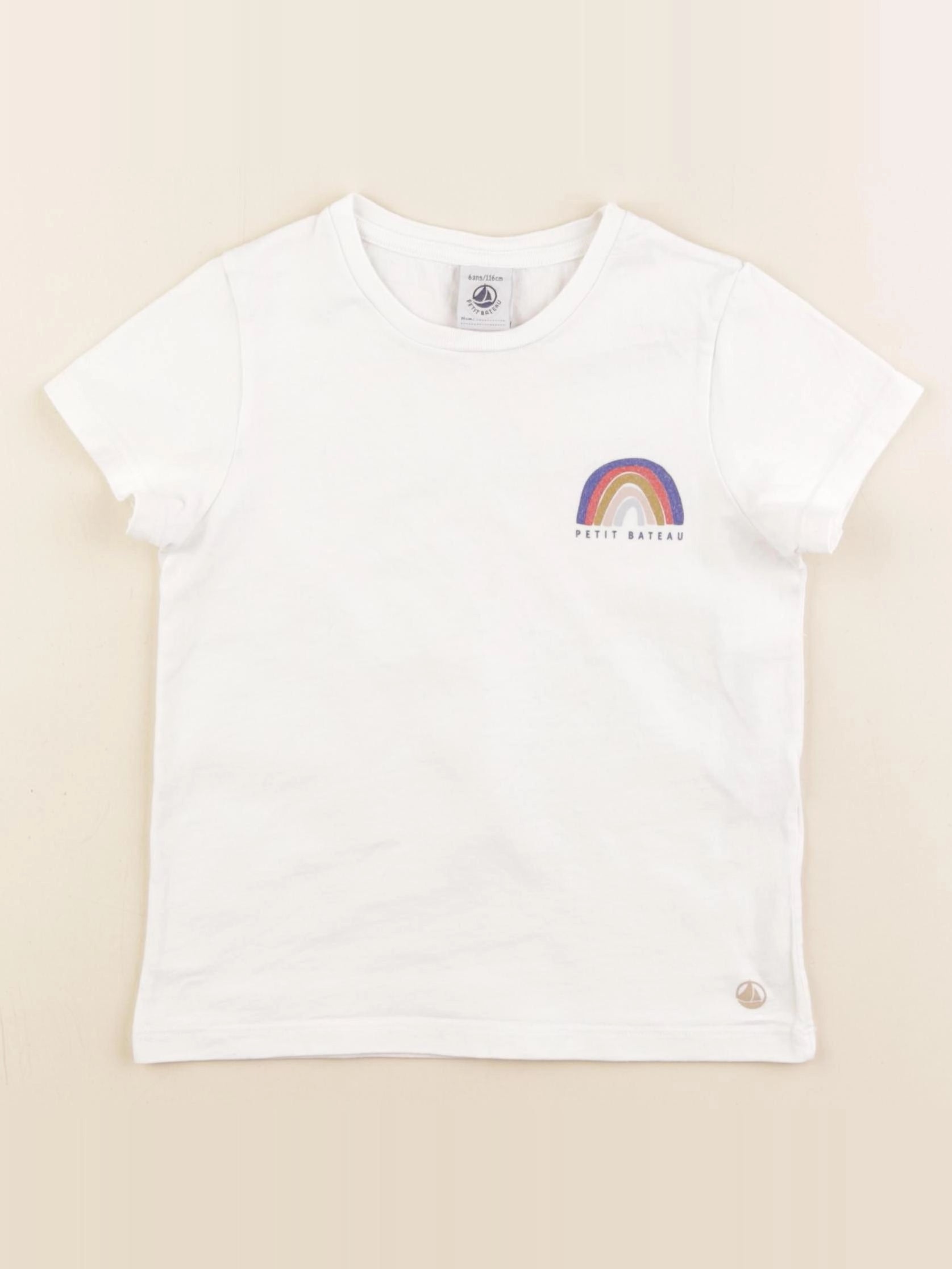 Petit Bateau - tee-shirt blanc - 6 ans