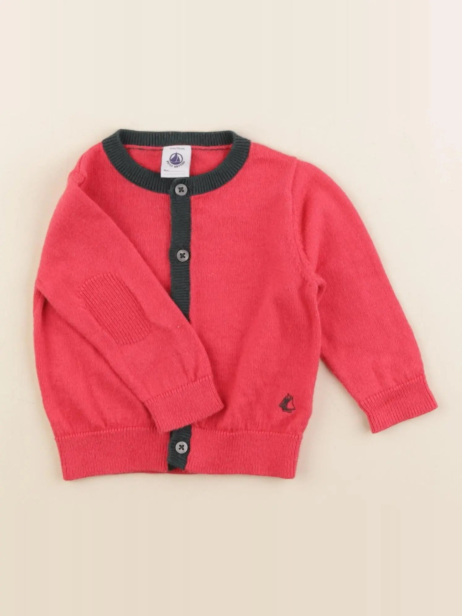 Petit Bateau - gilet rose - 12 mois