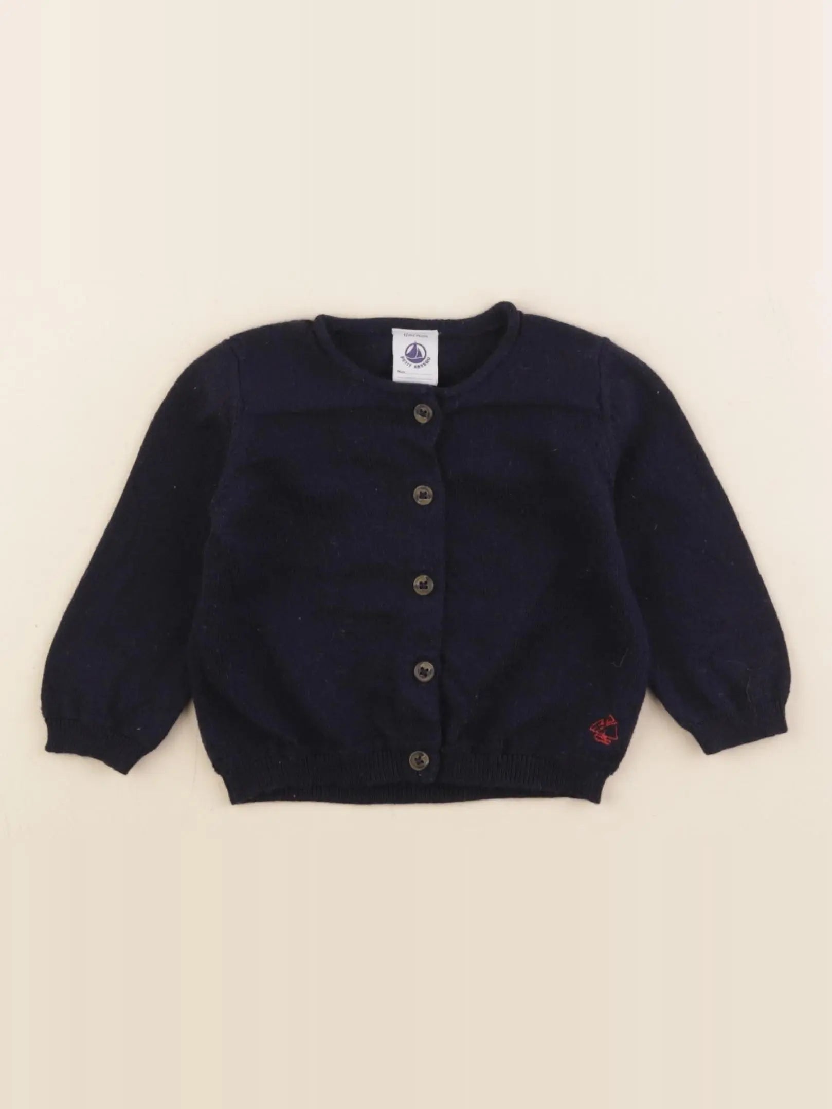 Petit Bateau - gilet bleu - 12 mois