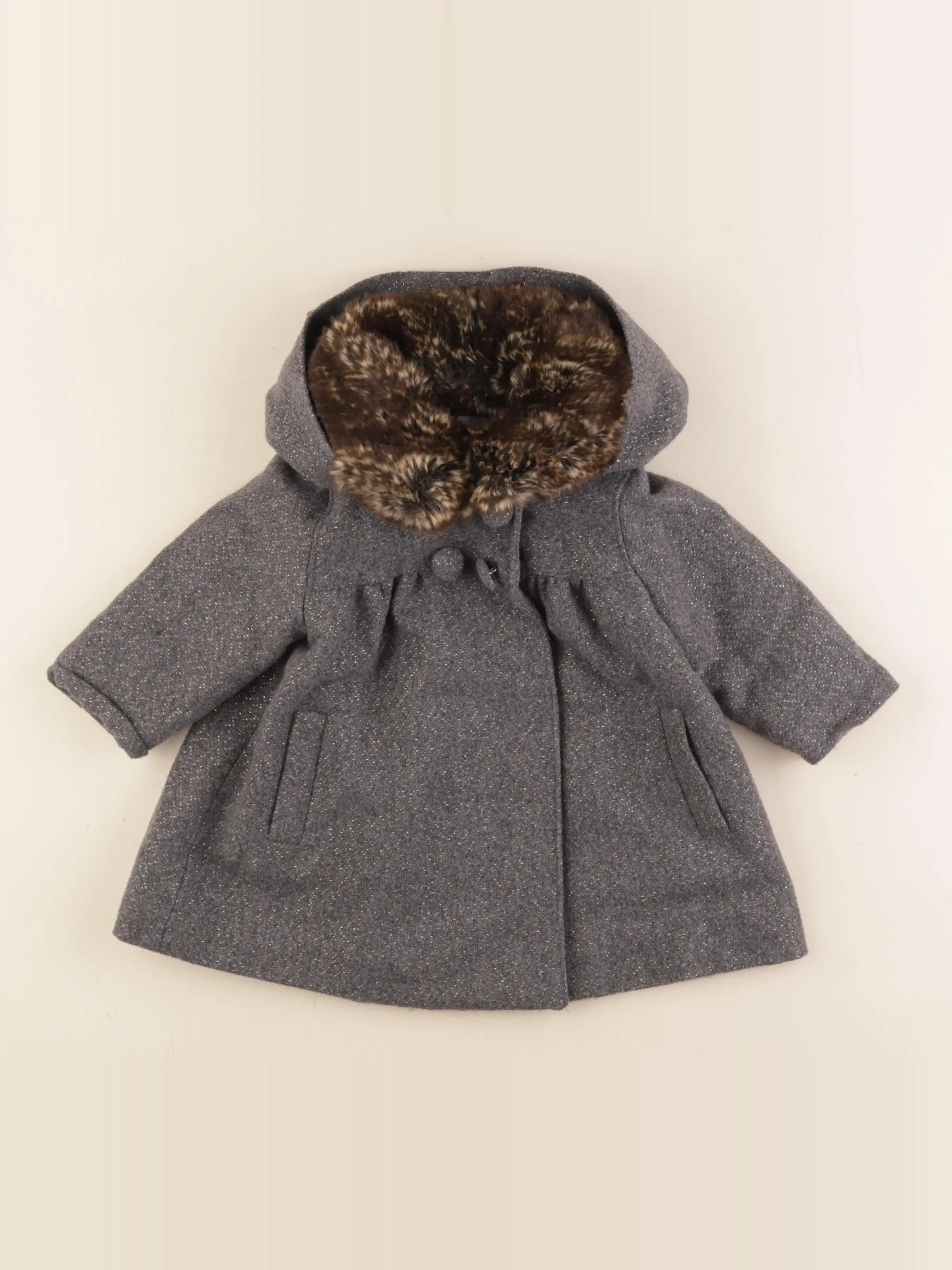 Natalys - veste doublé gris - 9 mois