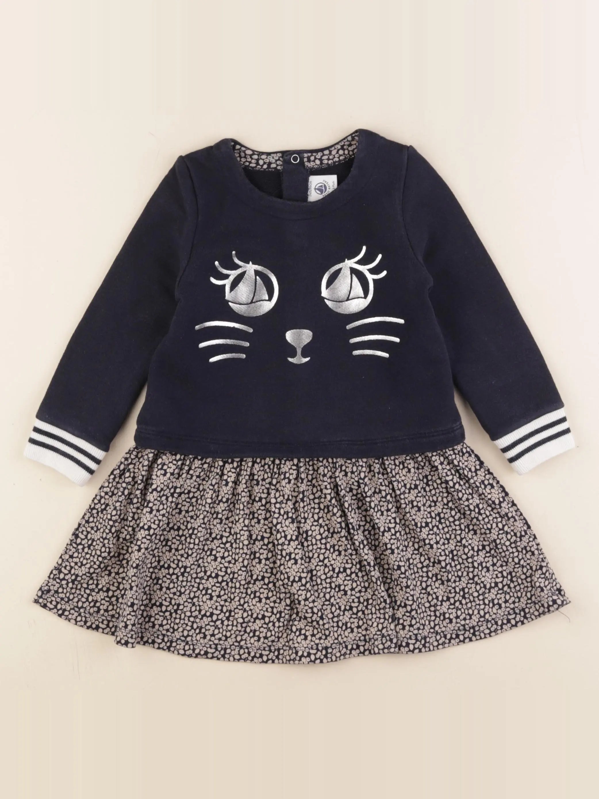 Petit Bateau - robe bleu - 24 mois