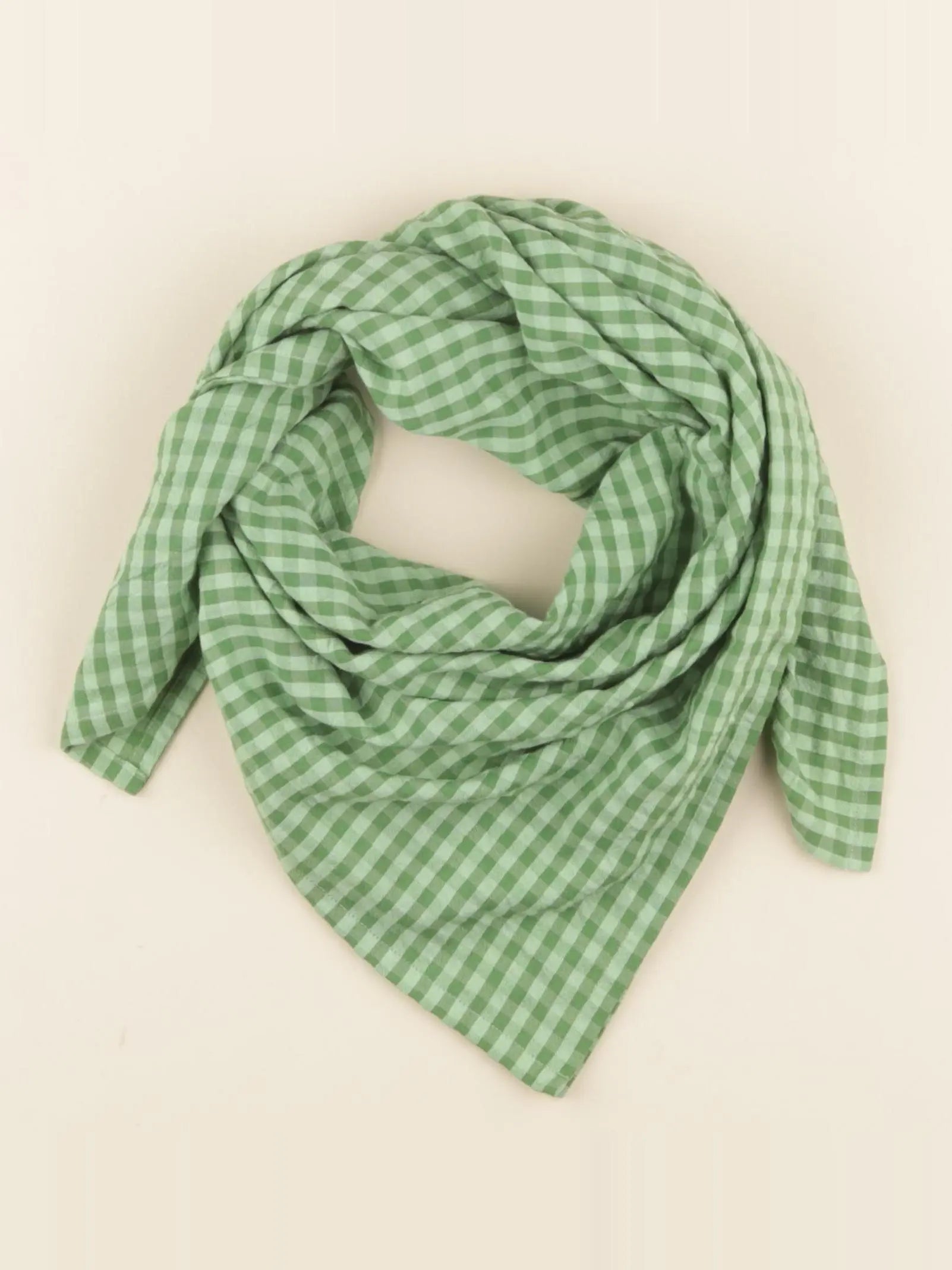 Foulard vichy vert 90x90 cm