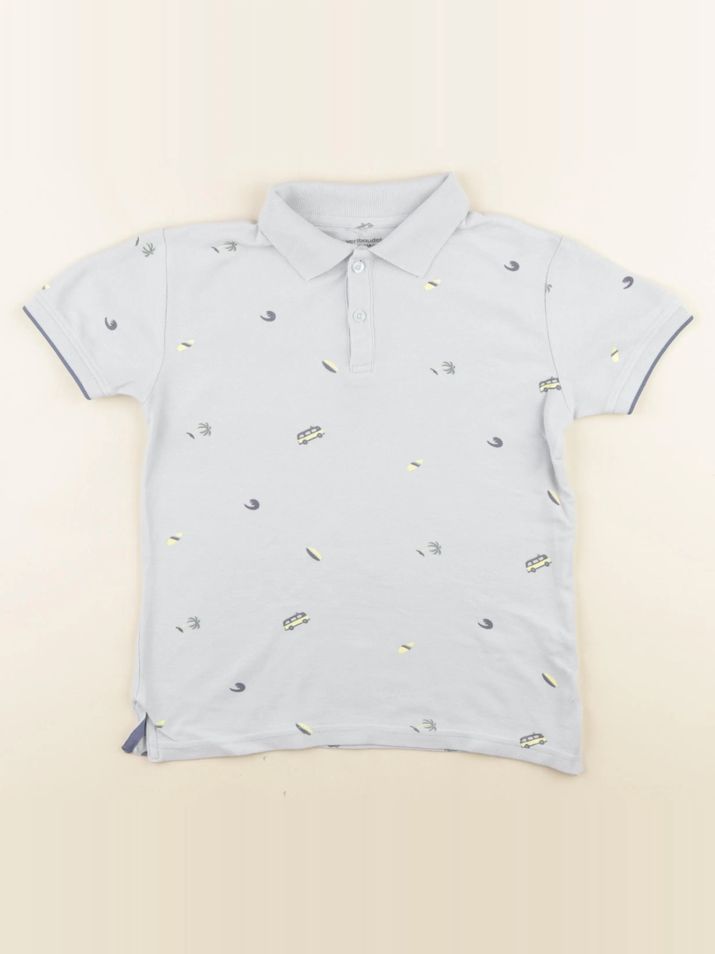 Vertbaudet - polo bleu - 8 ans