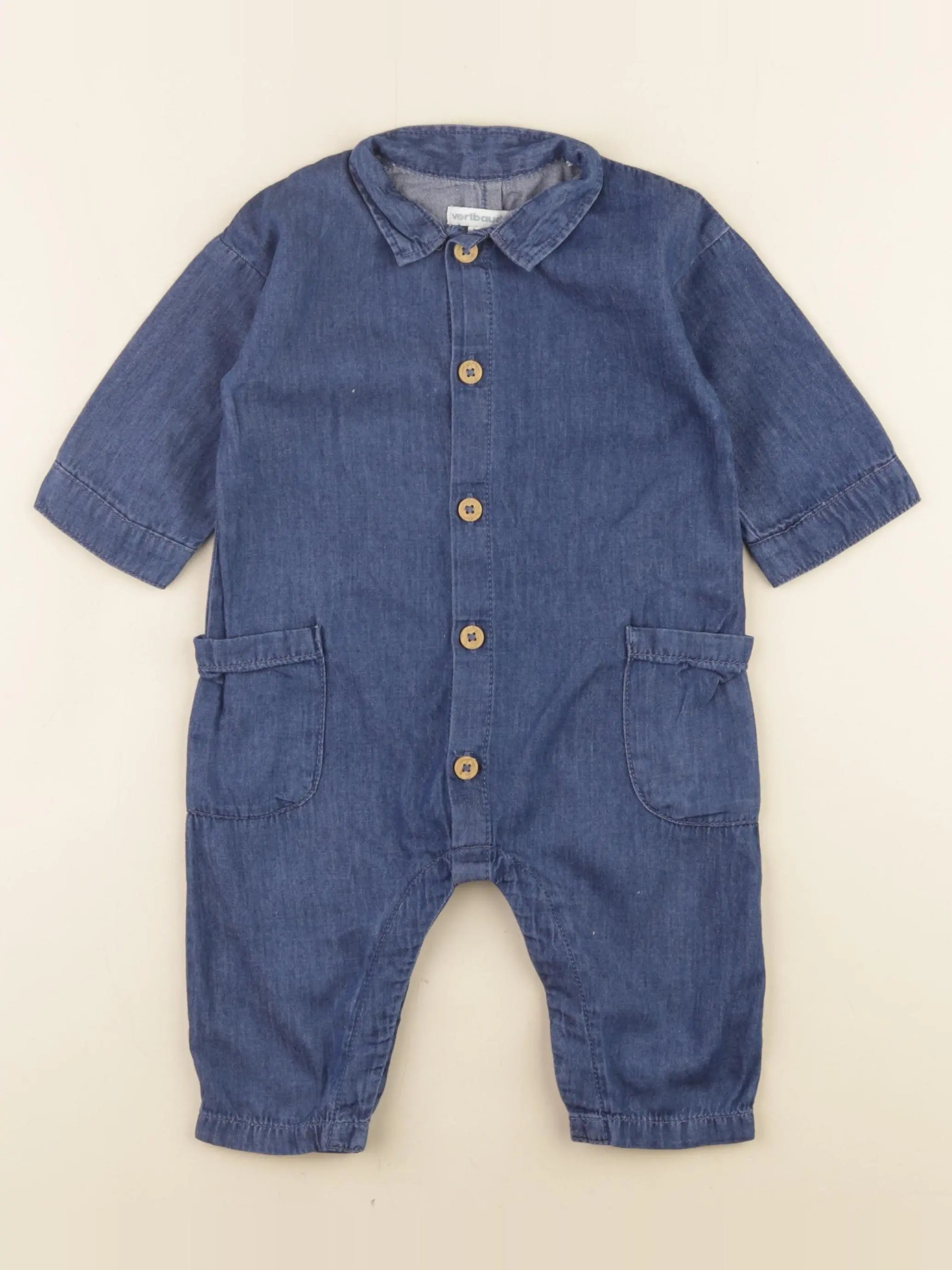 Vertbaudet - combinaison bleu - 9 mois