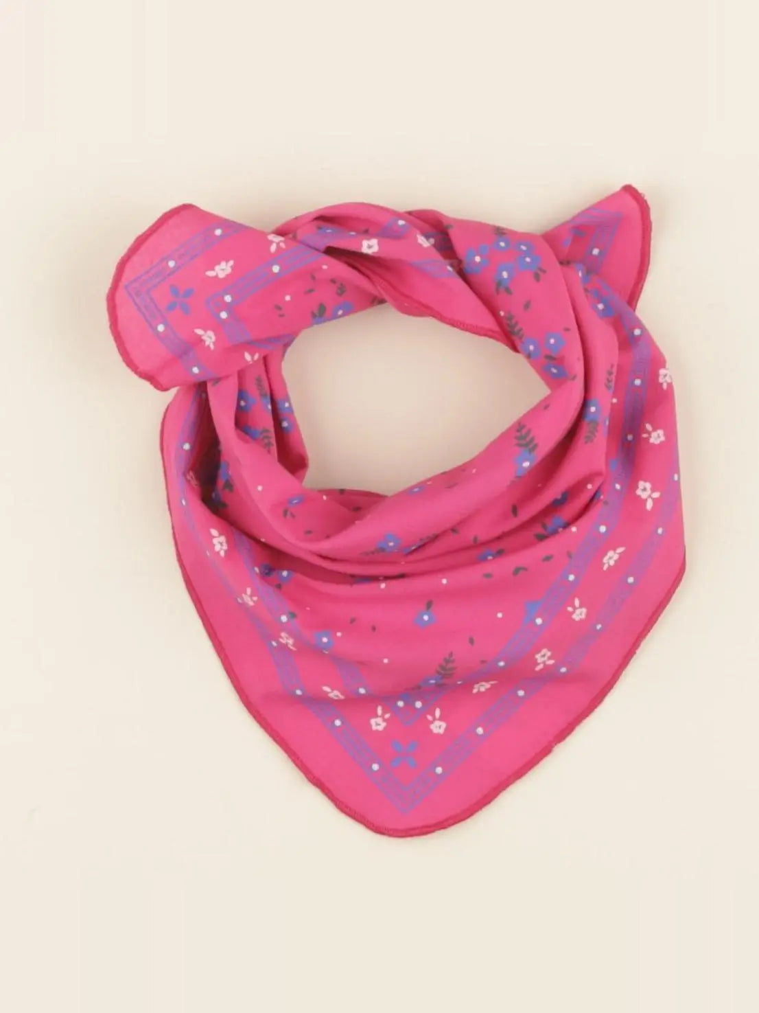 Foulard imprimé rose pétunia 50x50 cm