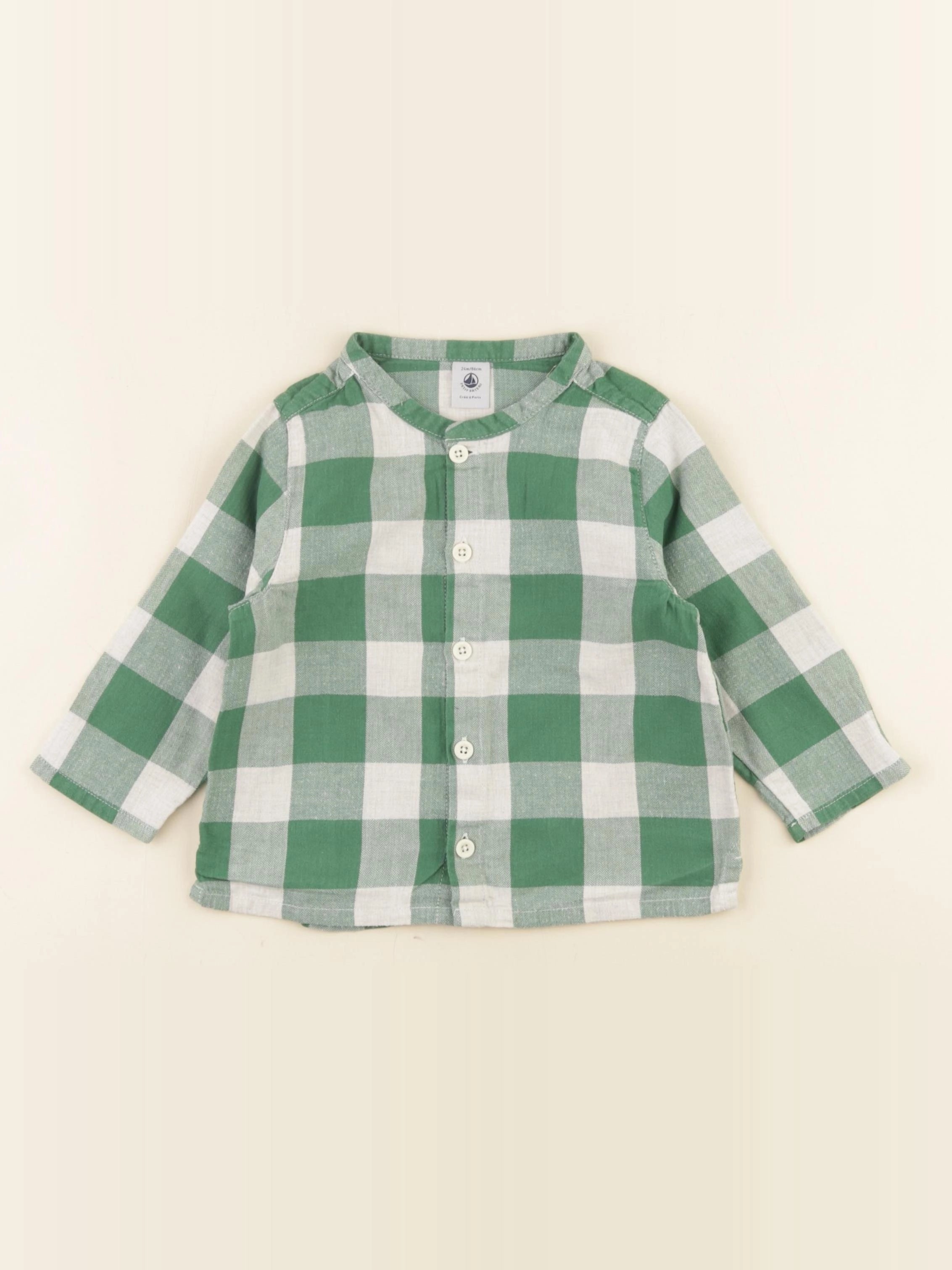Petit Bateau - chemise vert - 24 mois