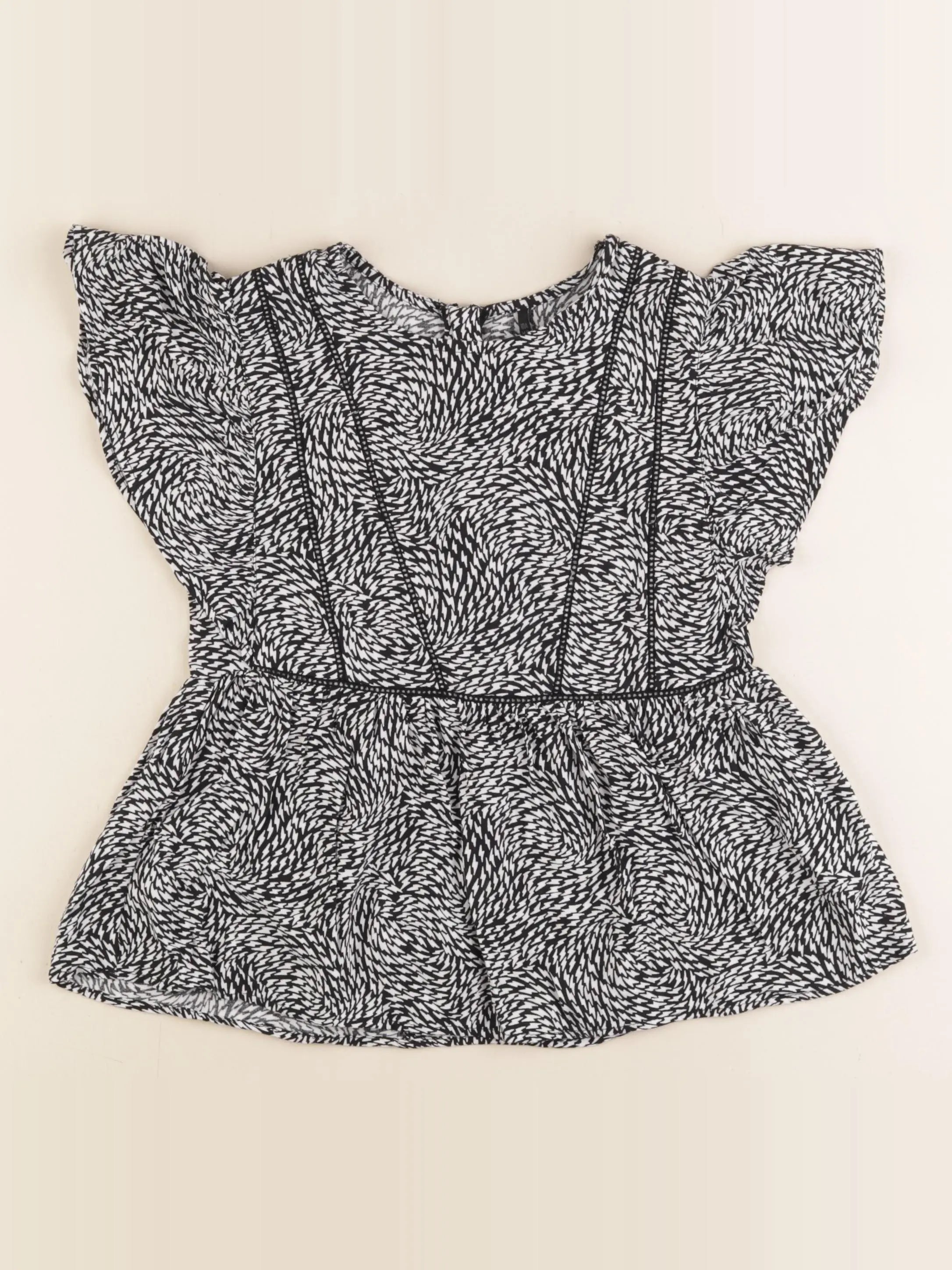 IKKS - blouse blanc, noir - 10 ans