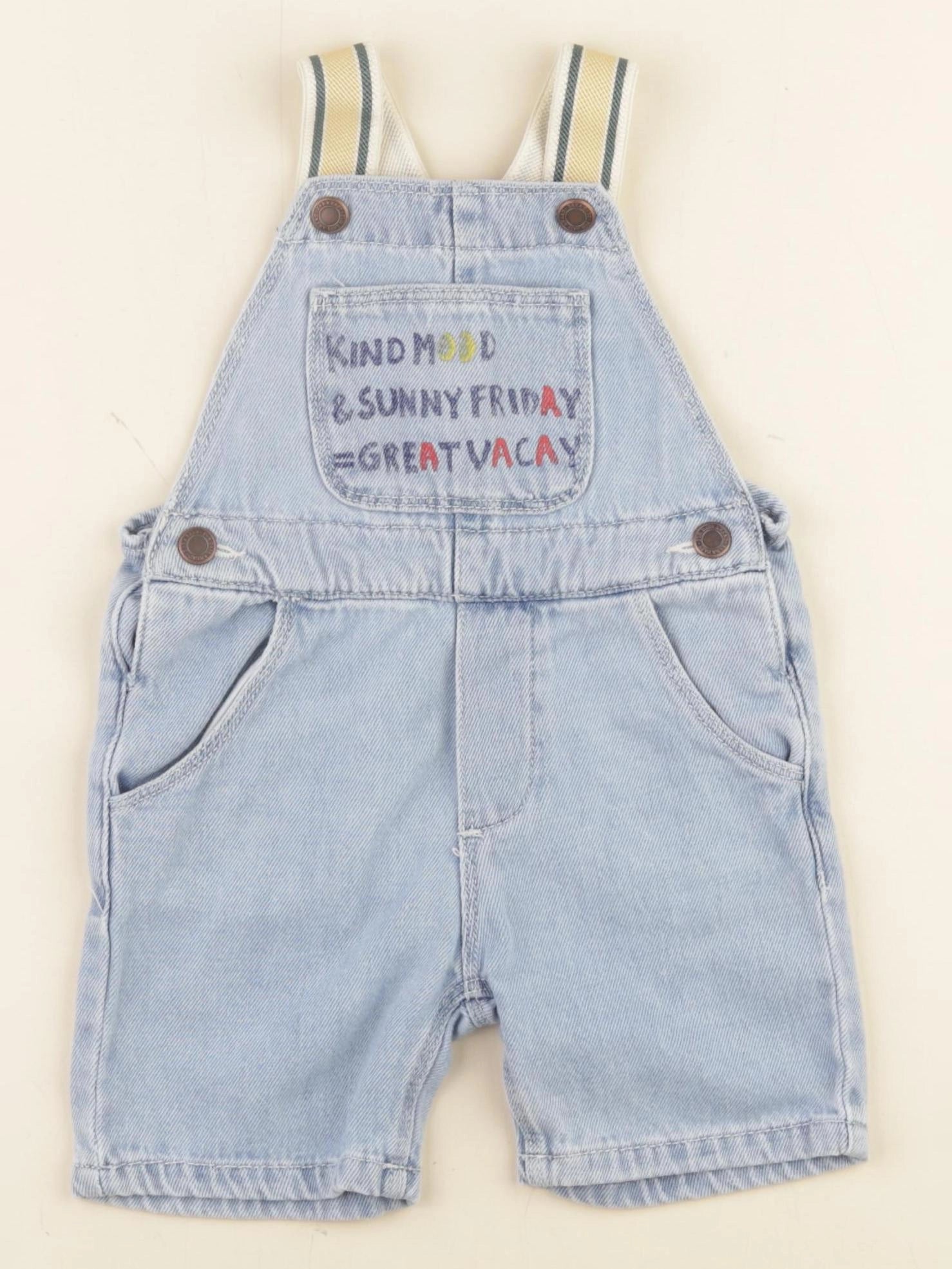 Zara - salopette bleu - 9/12 mois