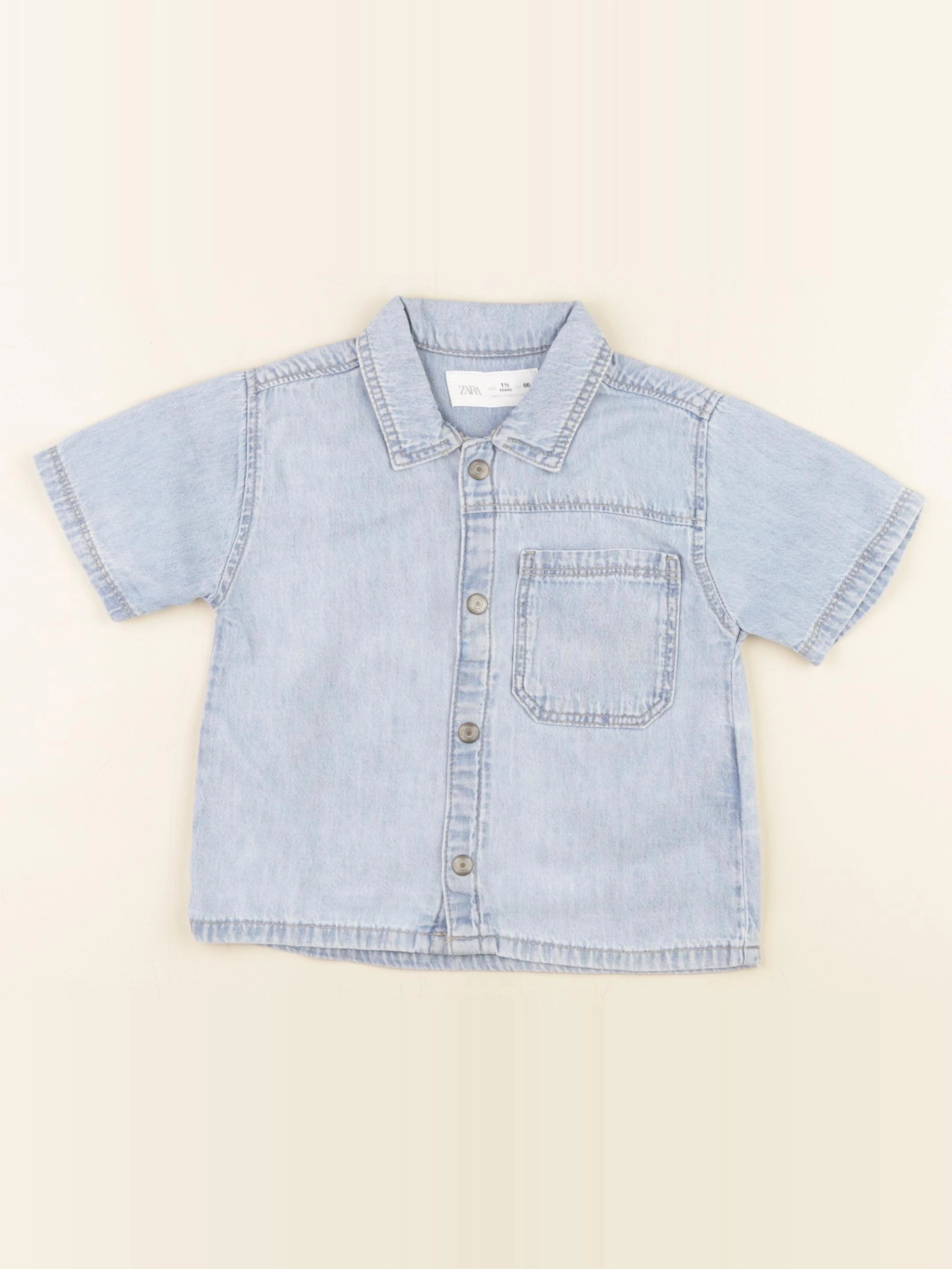 Zara - chemise bleu - 12/18 mois