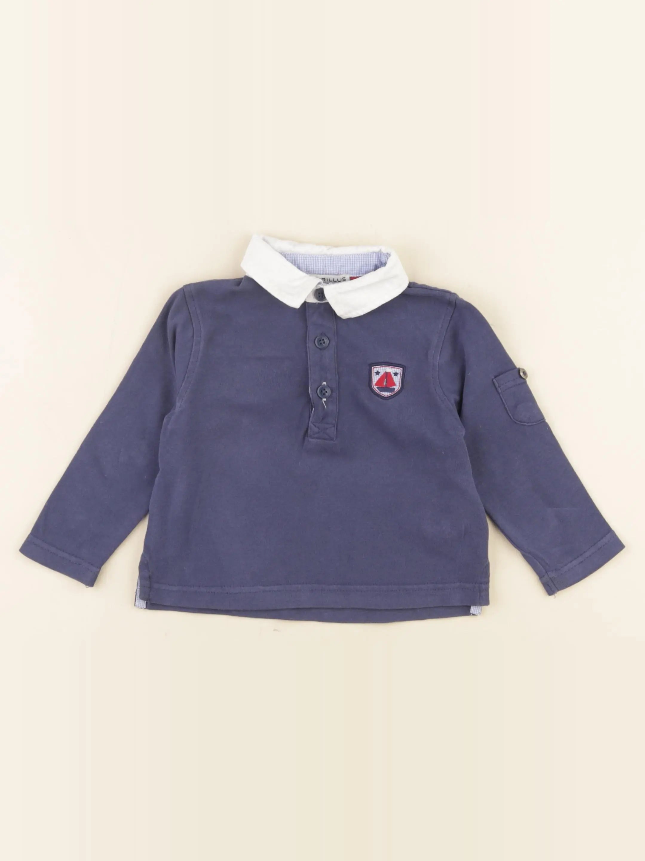 Cyrillus - polo bleu - 9 mois