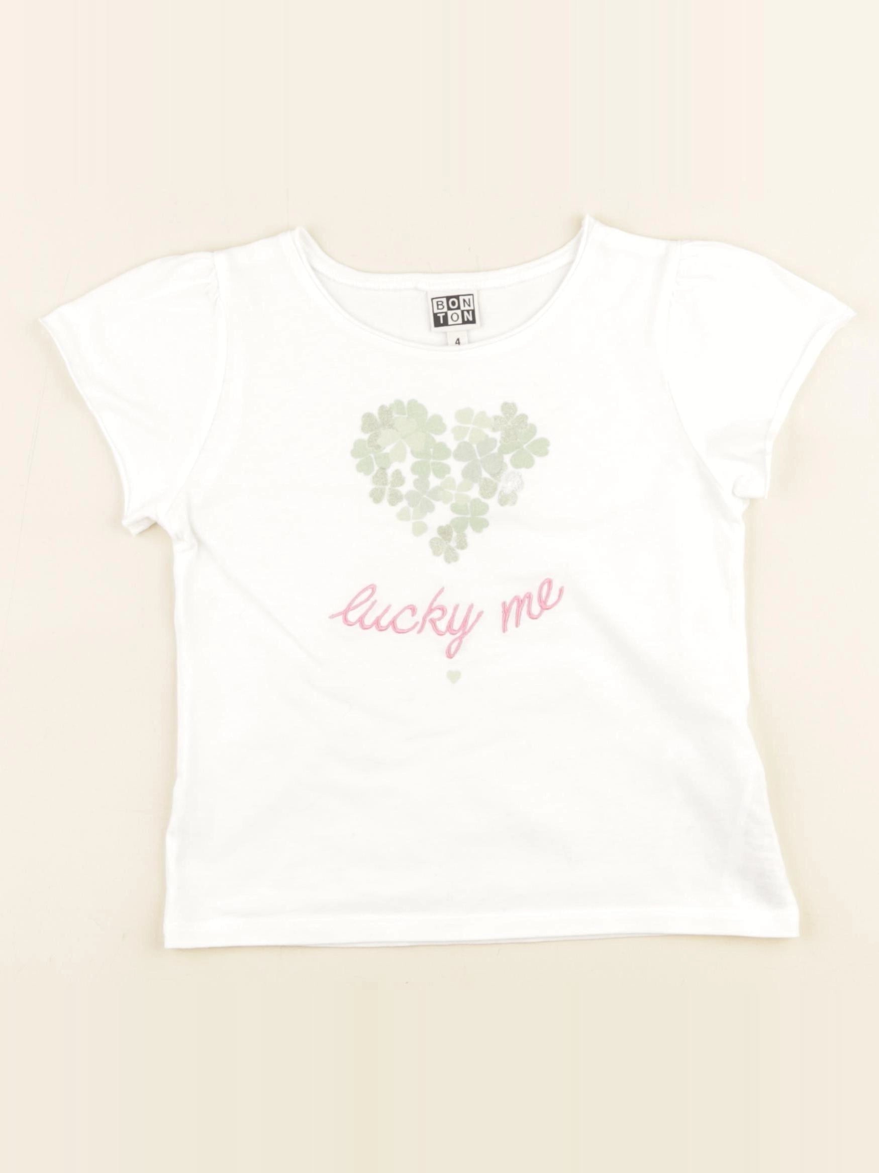Bonton - tee-shirt blanc - 4 ans