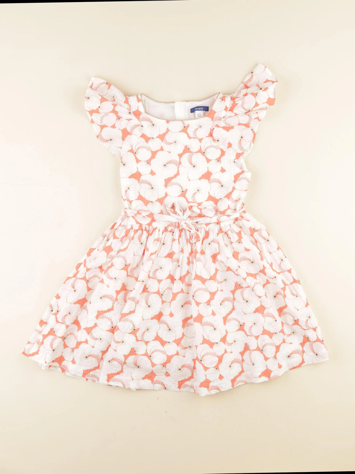 Okaidi - robe orange - 8 ans