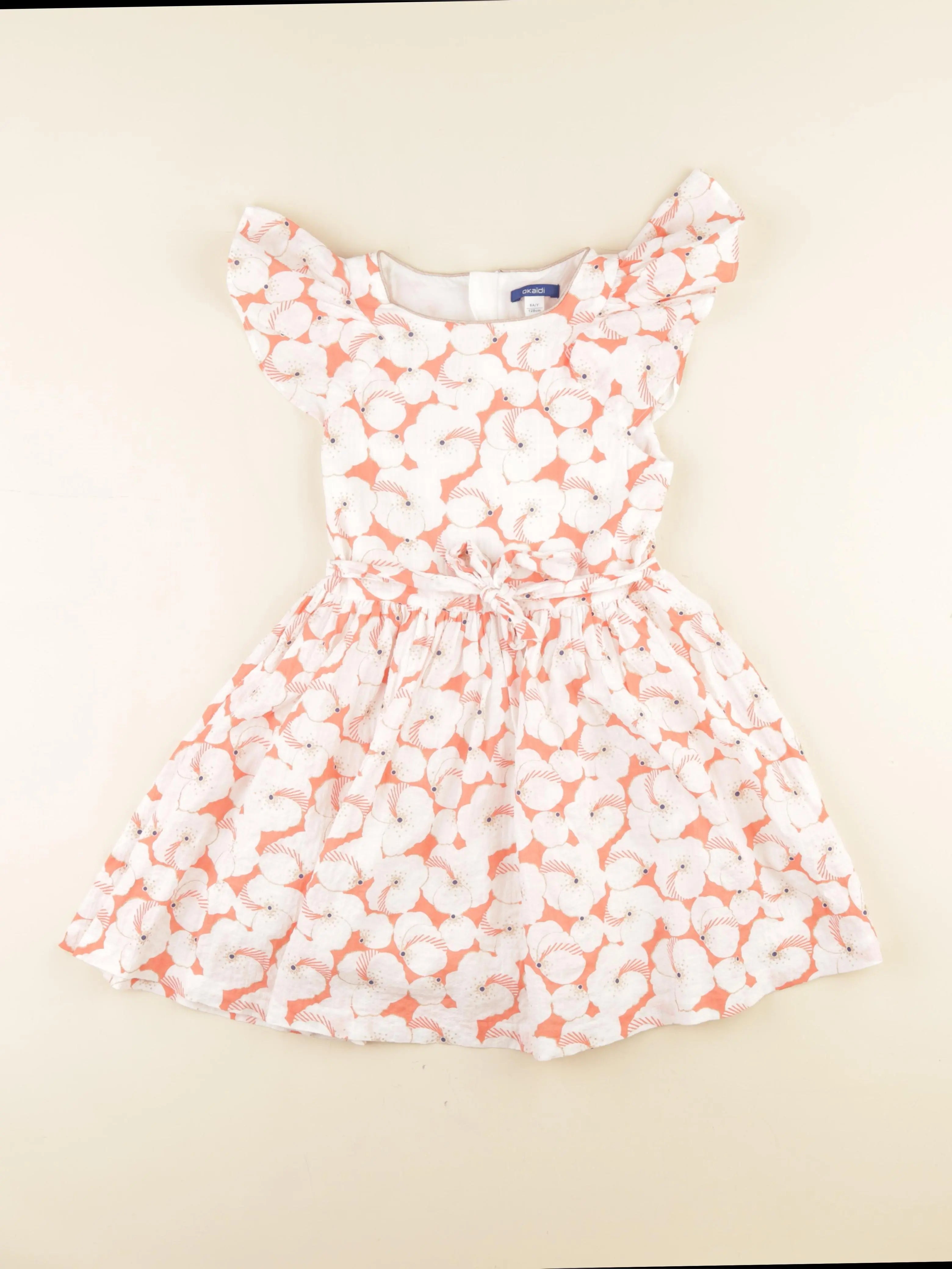 Okaidi - robe orange - 8 ans