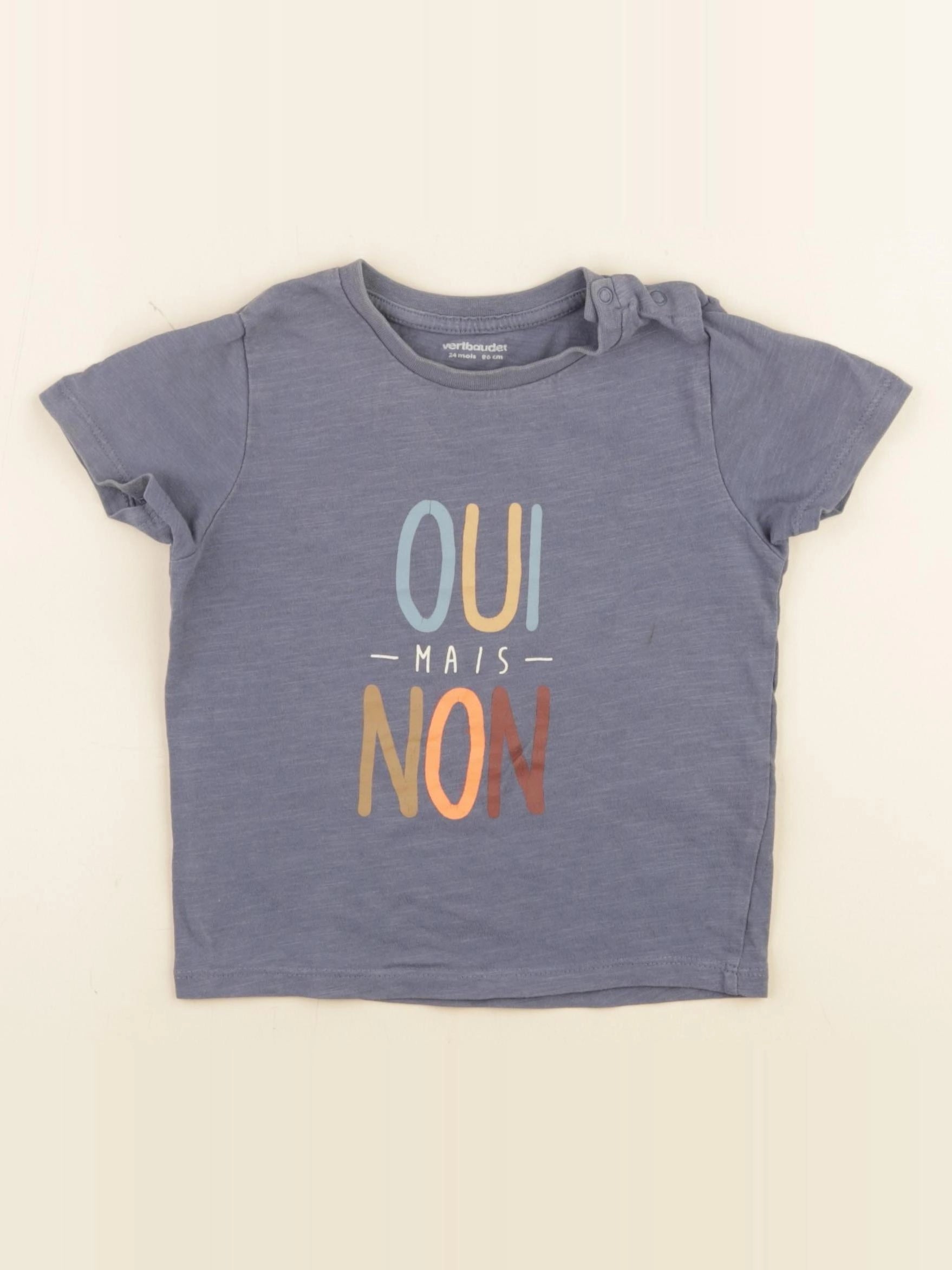 Vertbaudet - tee-shirt bleu - 24 mois
