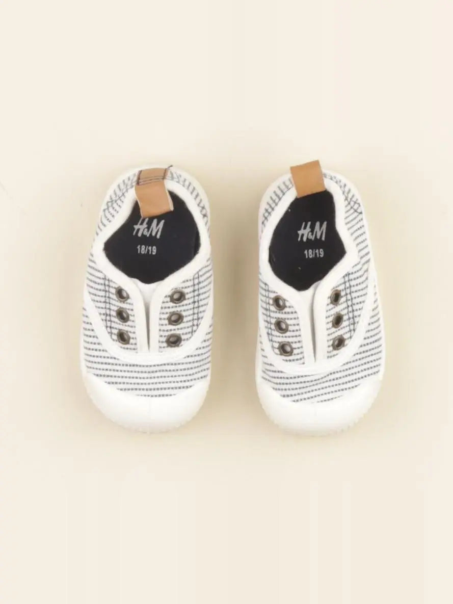 H&M - tennis élastiqué blanc - pointure 18/19