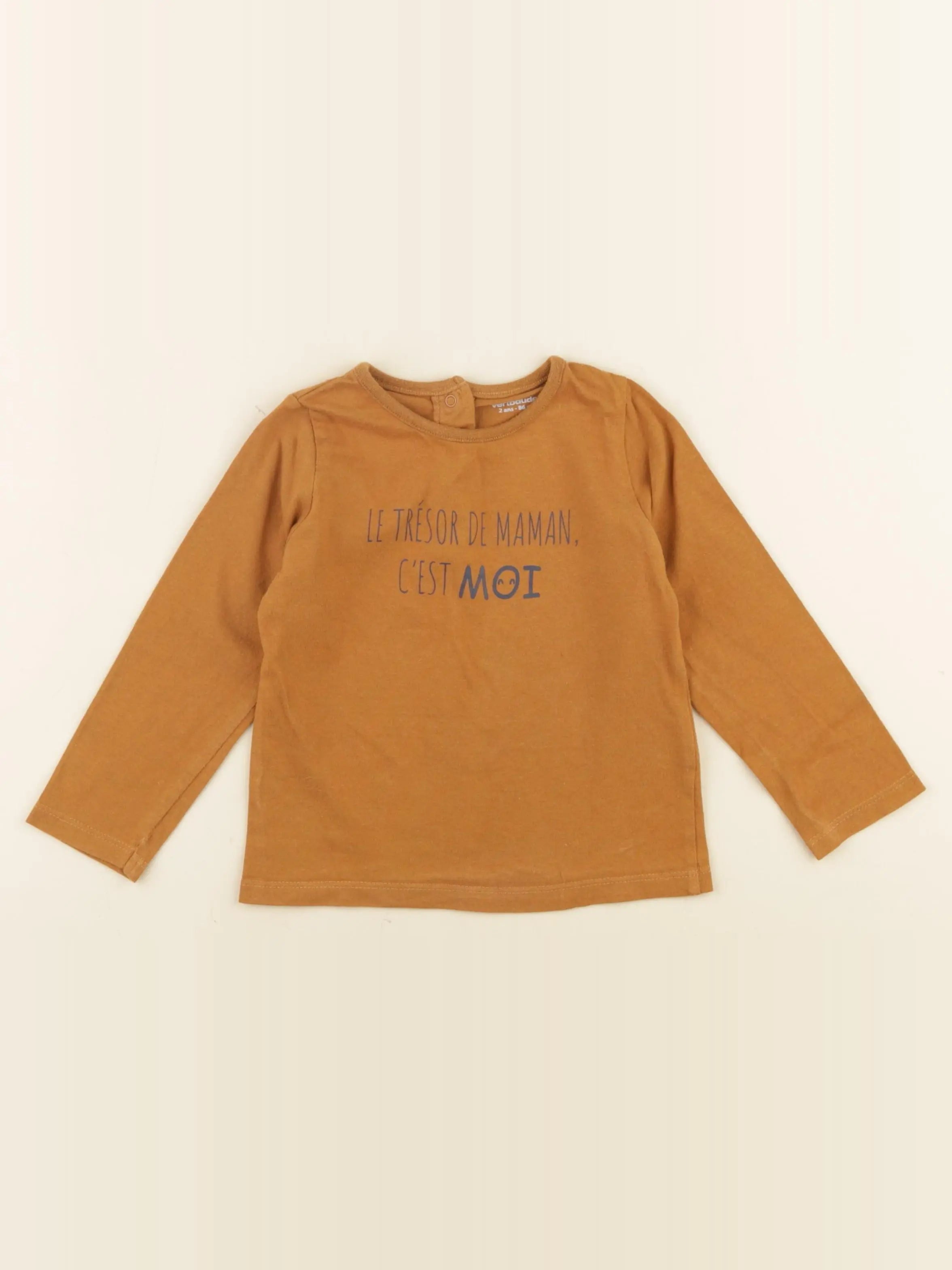 Vertbaudet - tee-shirt marron - 2 ans