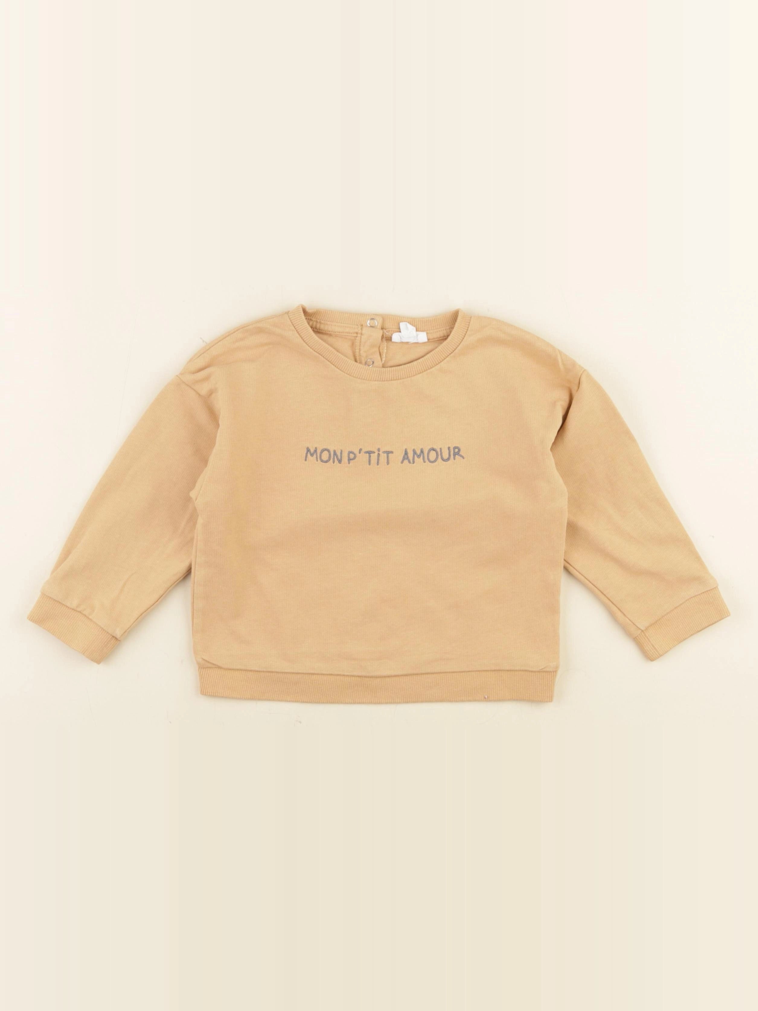 Vertbaudet - sweat jaune - 24 mois