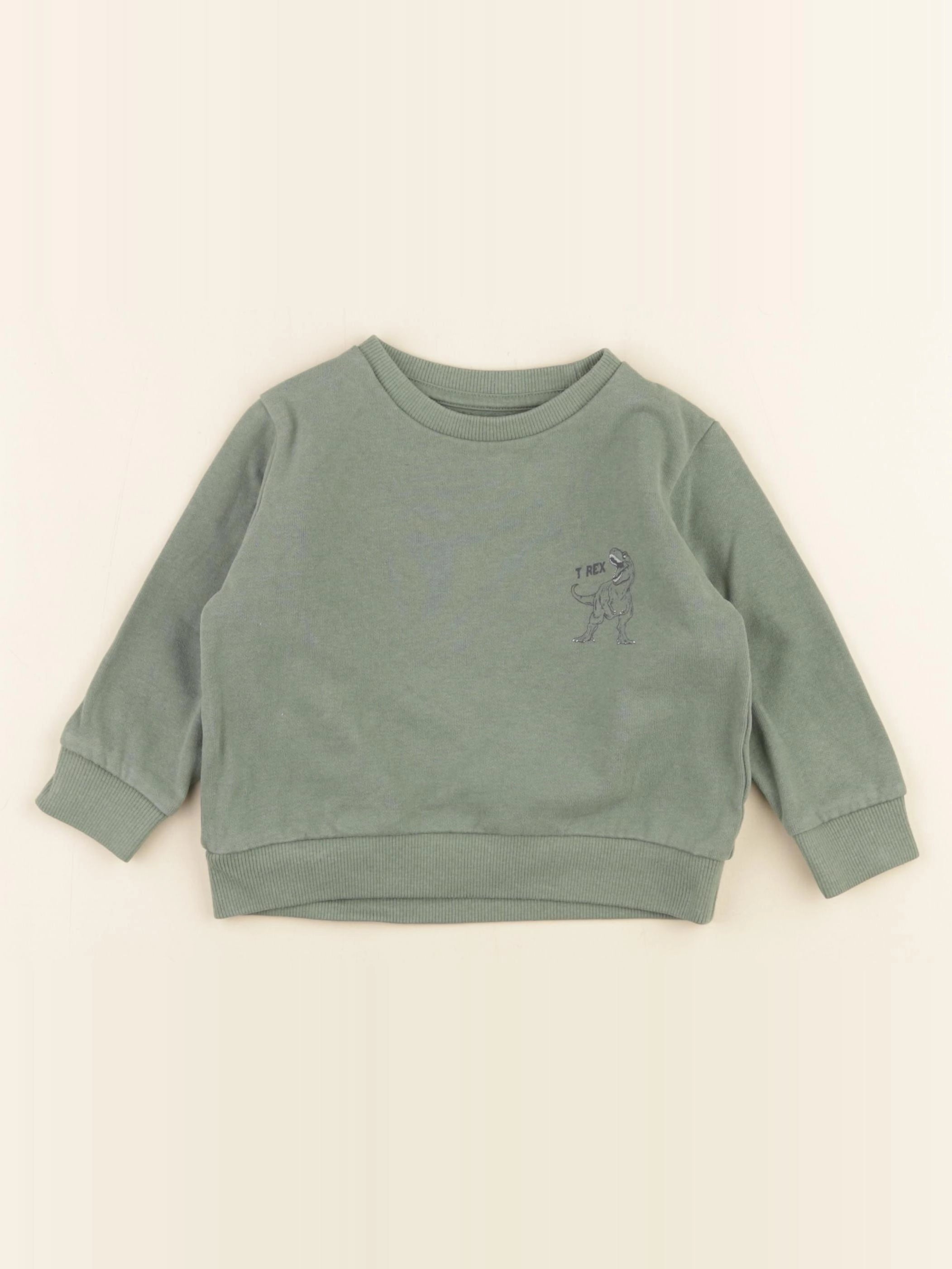 Vertbaudet - sweat vert - 24 mois