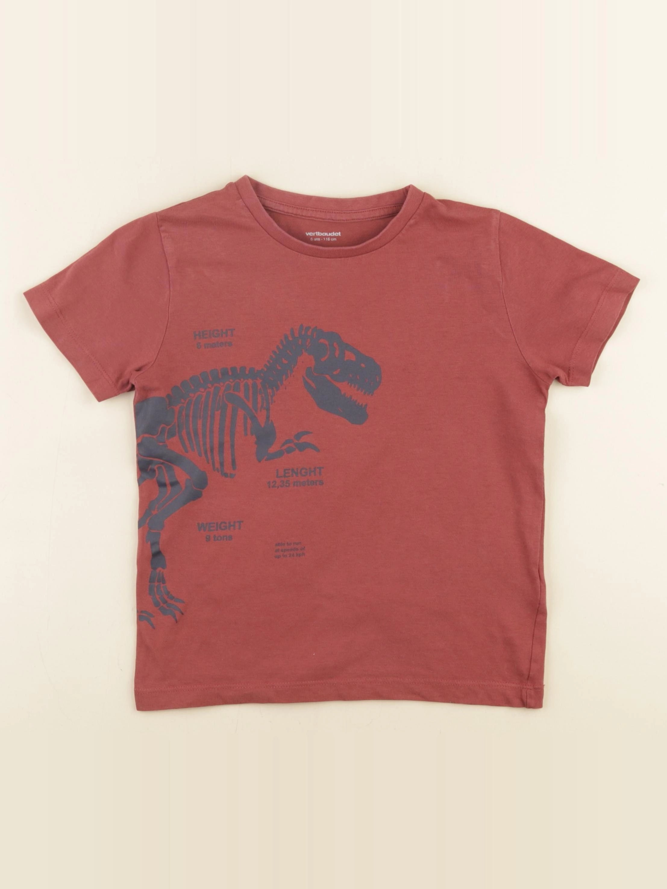 Vertbaudet - tee-shirt rouge - 6 ans